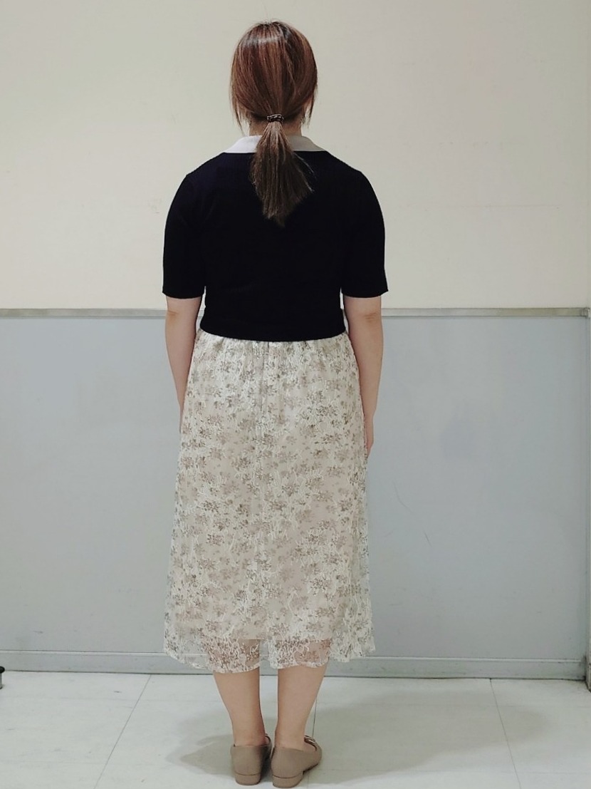 NONさんの「index｜花柄ドッキング衿付きワンピース【洗濯機OK】」を使ったコーディネート