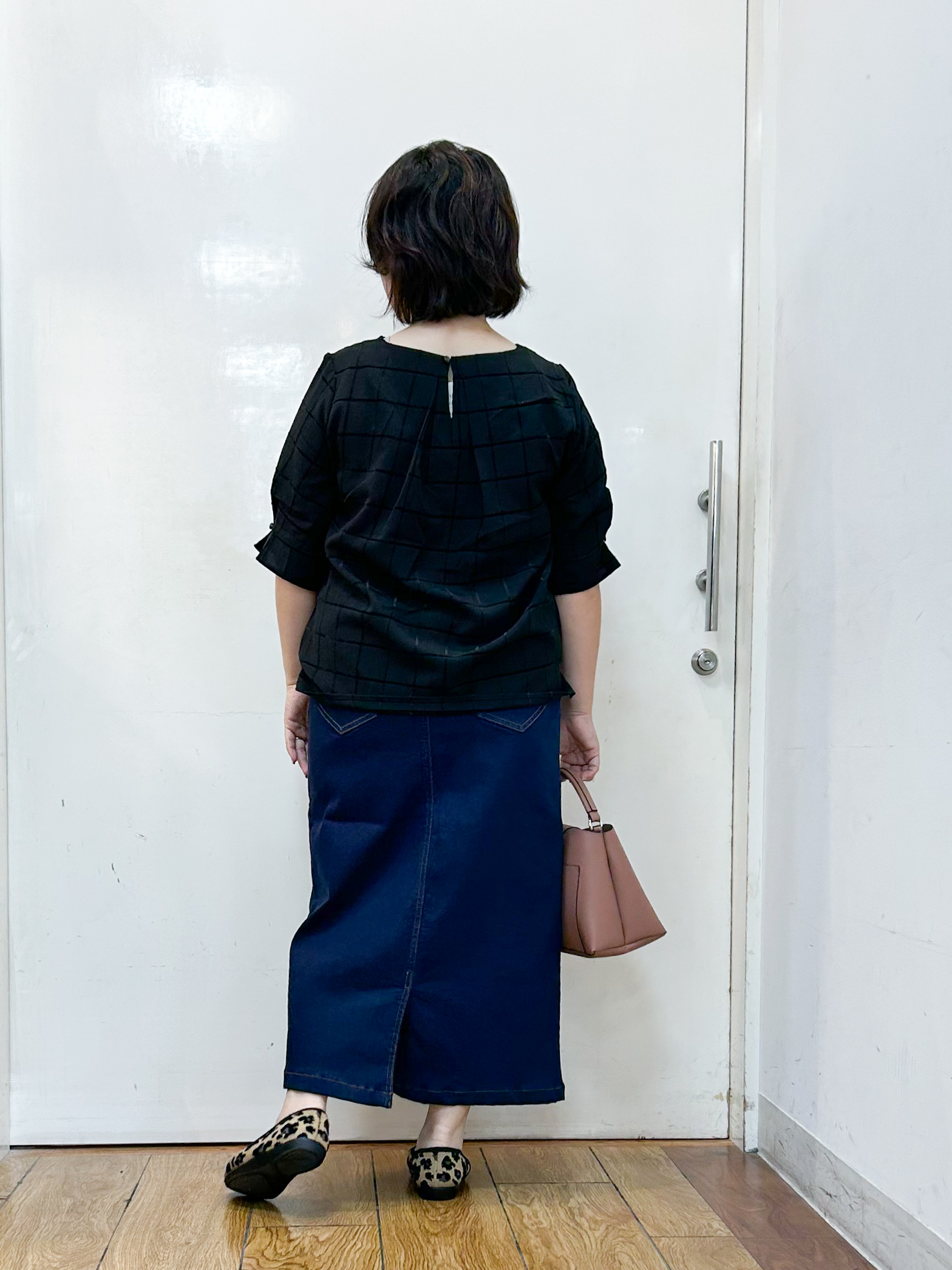 haruさんの「SHOO･LA･RUE｜【セットアップ可/S-LL】1枚で秋気分 モールチェックタックスリーブ ブラウス」を使ったコーディネート