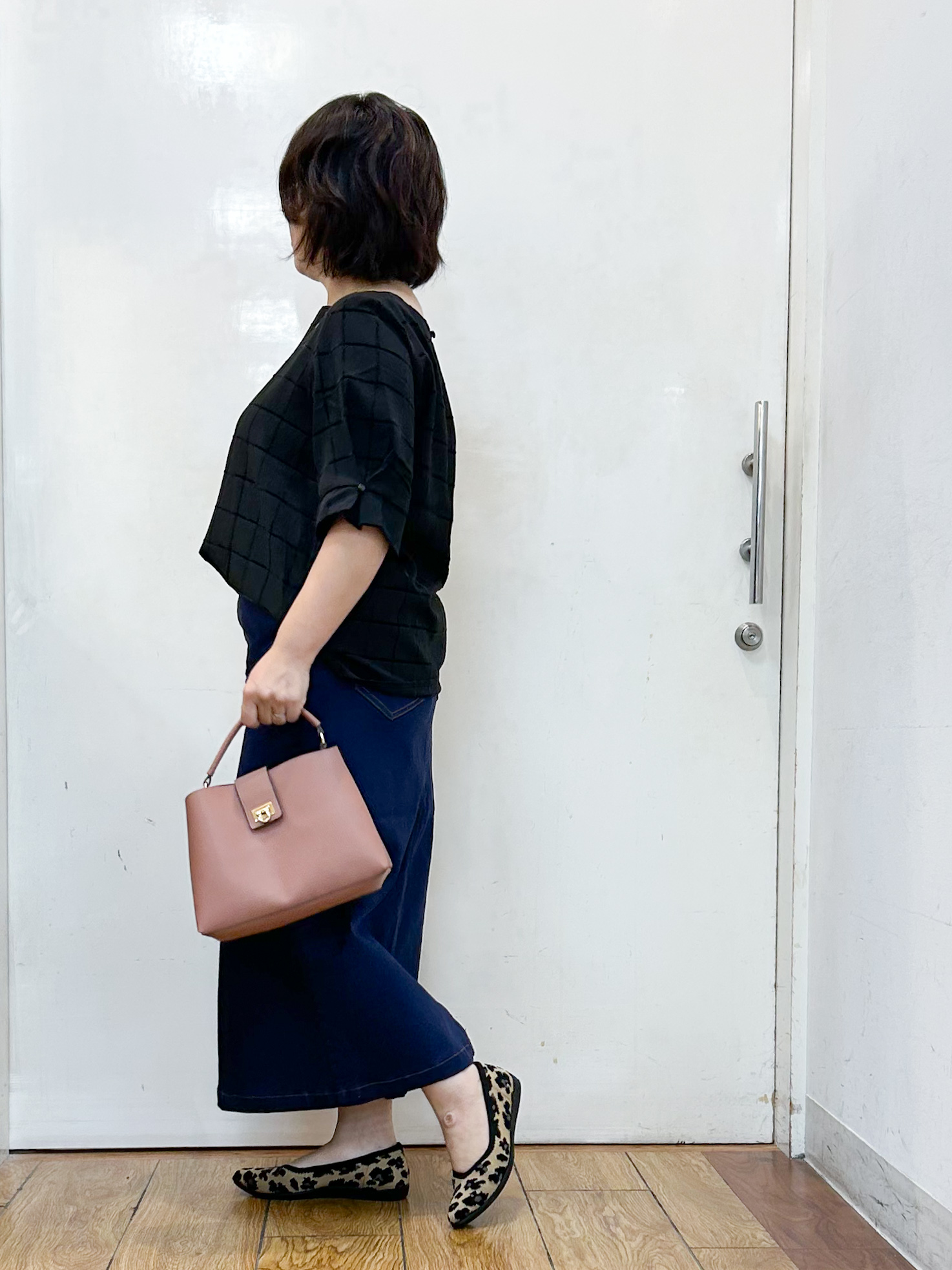 haruさんの「SHOO･LA･RUE｜【セットアップ可/S-LL】1枚で秋気分 モールチェックタックスリーブ ブラウス」を使ったコーディネート