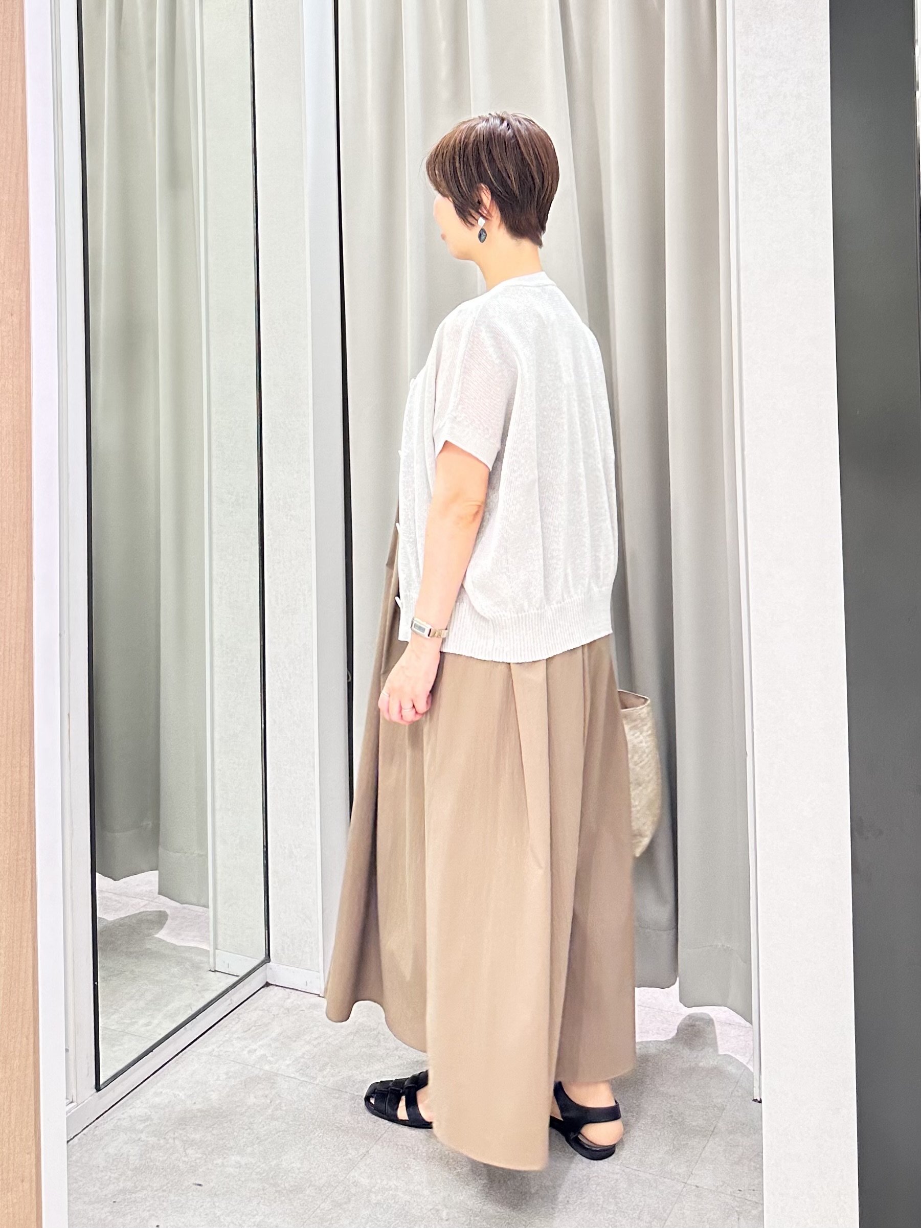 みなこさんの「UNTITLED｜【残暑も快適/接触冷感/UVカット/吸水速乾】Aラインロングワンピース」を使ったコーディネート