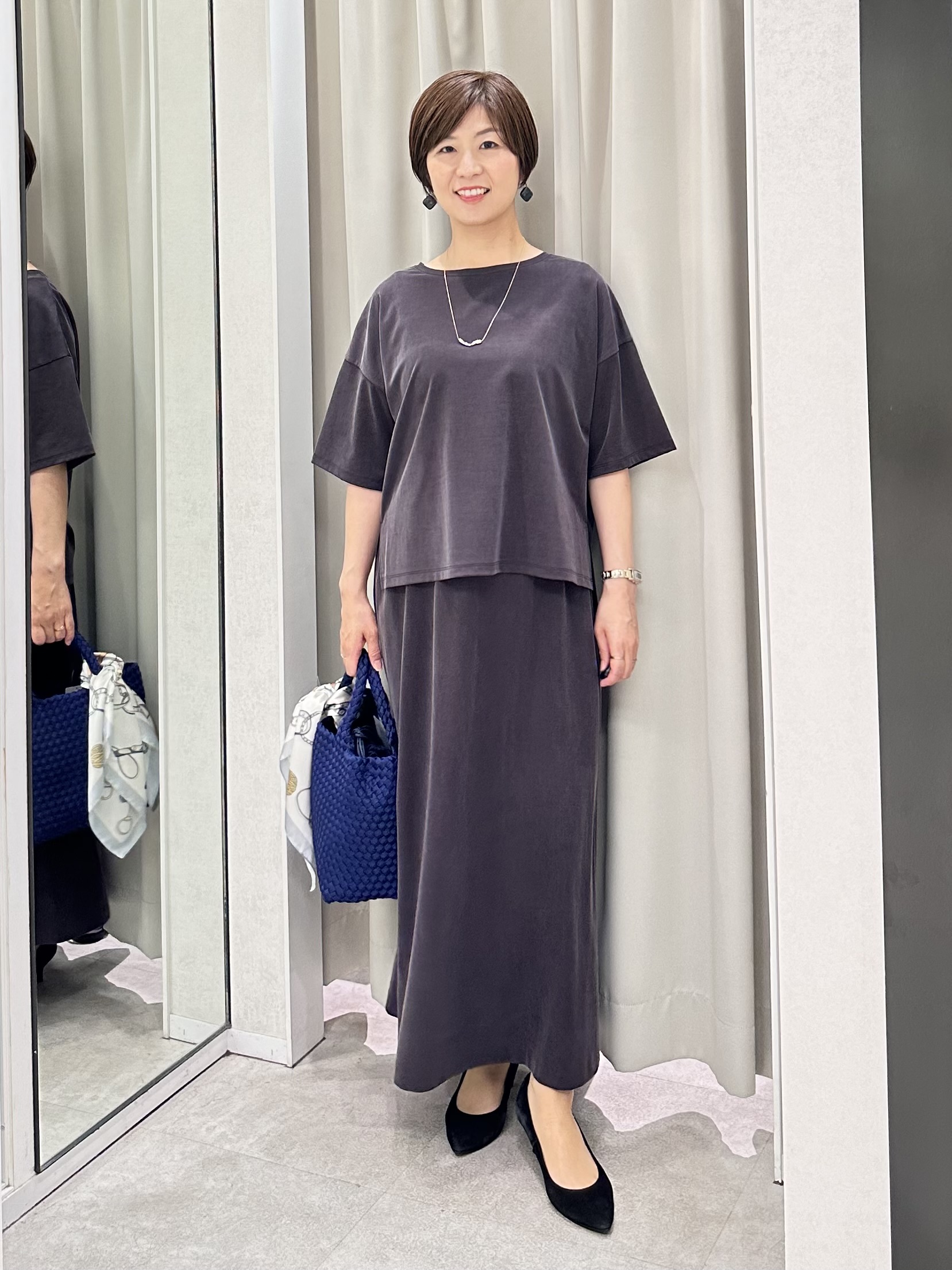 みなこさんの「UNTITLED｜【きれいめTシャツ/セットアップ可】ヴィンテージライクプルオーバー」を使ったコーディネート