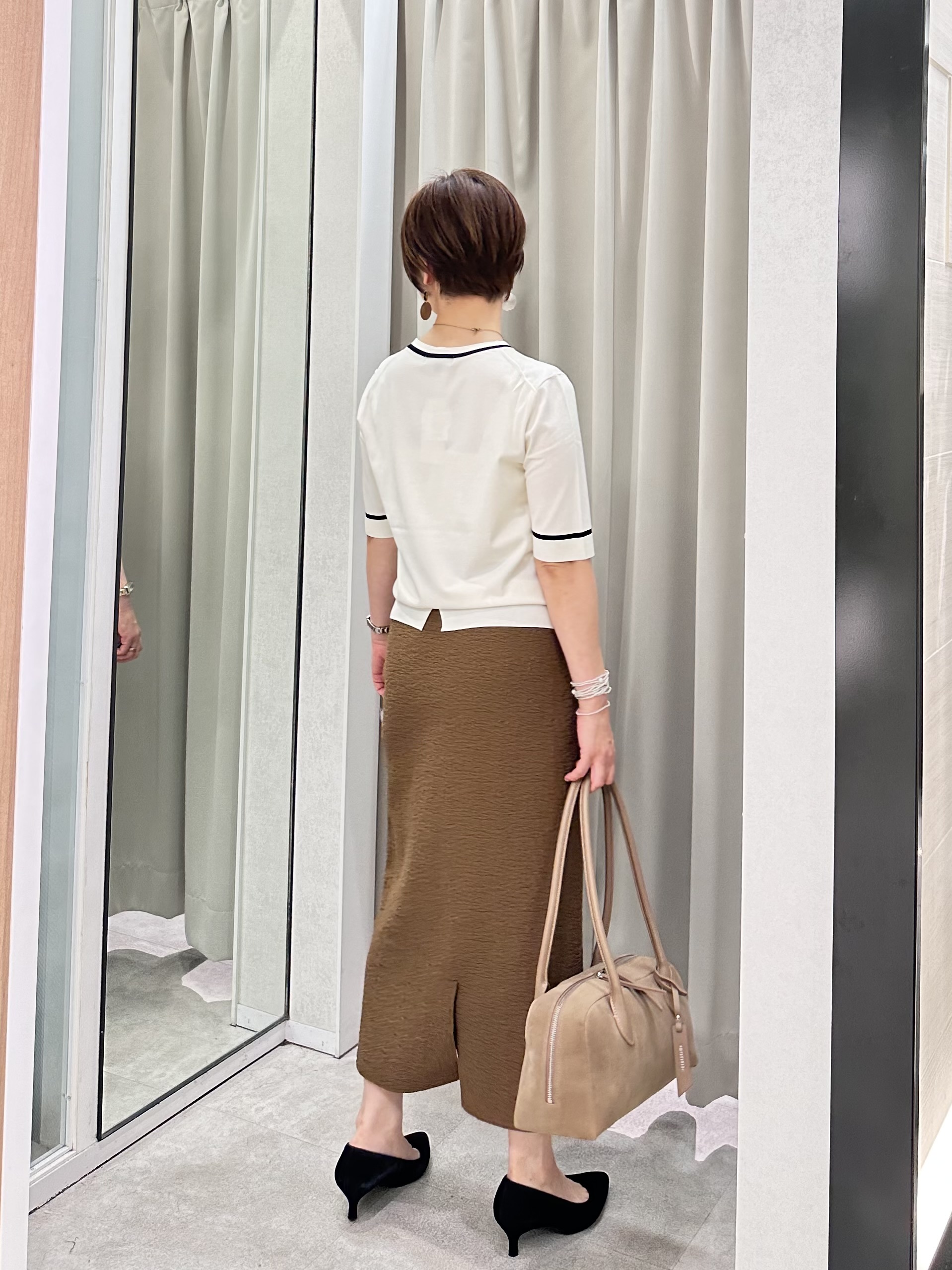 みなこさんの「UNTITLED｜【セットアップ可/ストレッチ性】ドライタッチニットプルオーバー」を使ったコーディネート