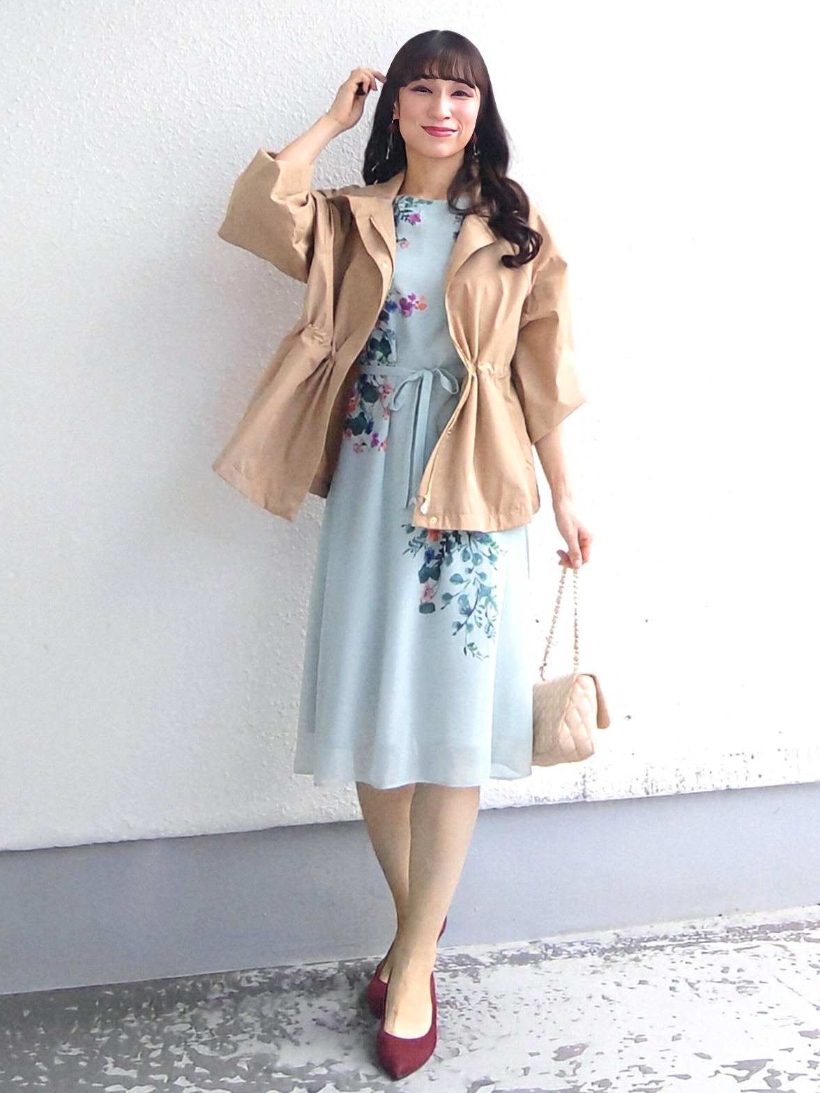 keinaさんの「SunaUna｜【手洗い可／日本製】多色花柄プリントワンピース」を使ったコーディネート
