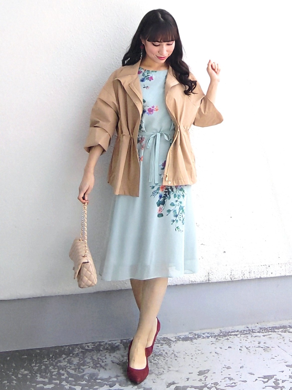 keinaさんの「SunaUna｜【手洗い可／日本製】多色花柄プリントワンピース」を使ったコーディネート