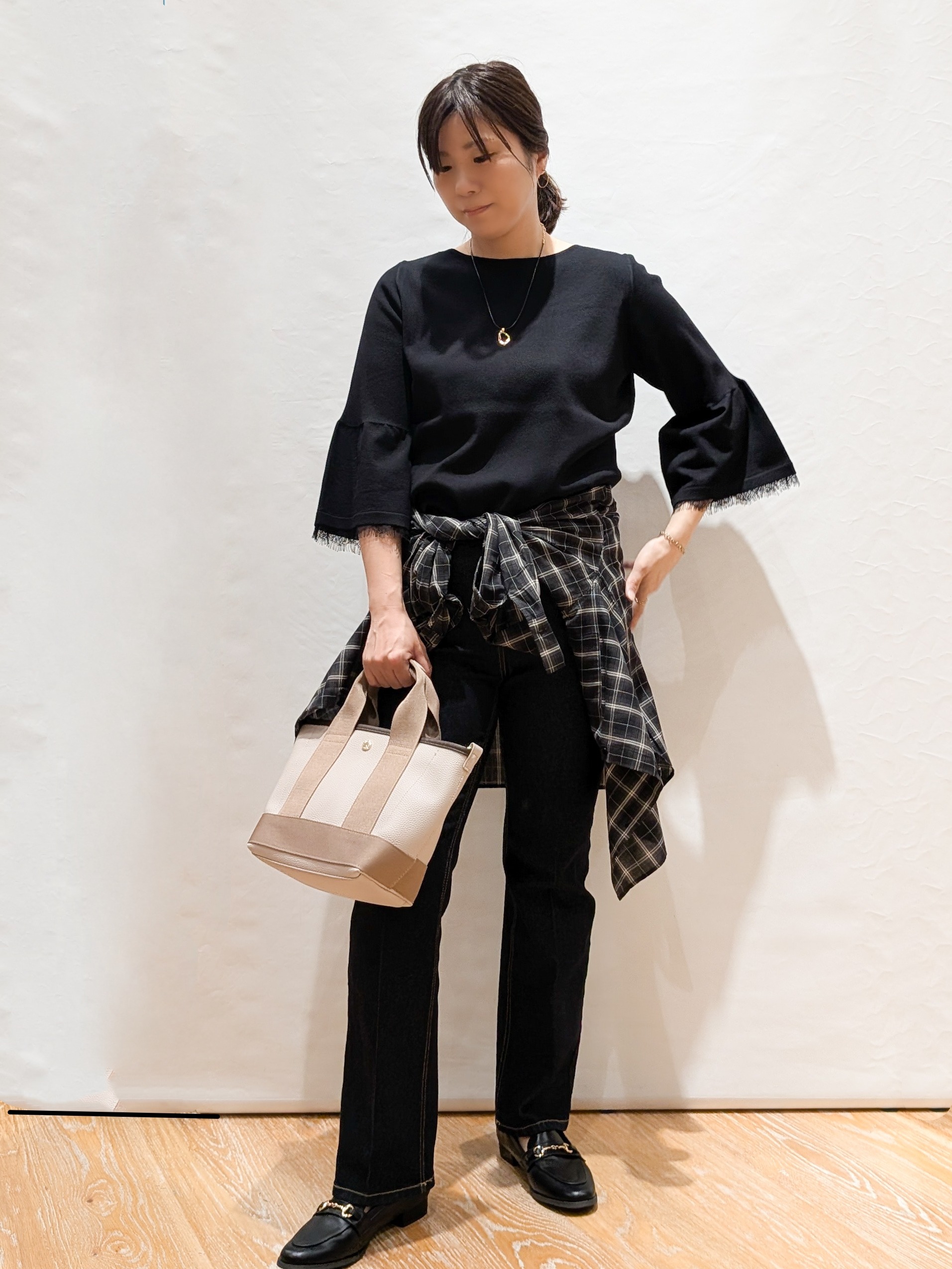 Shihoさんの「OPAQUE.CLIP｜チェック柄シャツ【洗濯機OK】」を使ったコーディネート