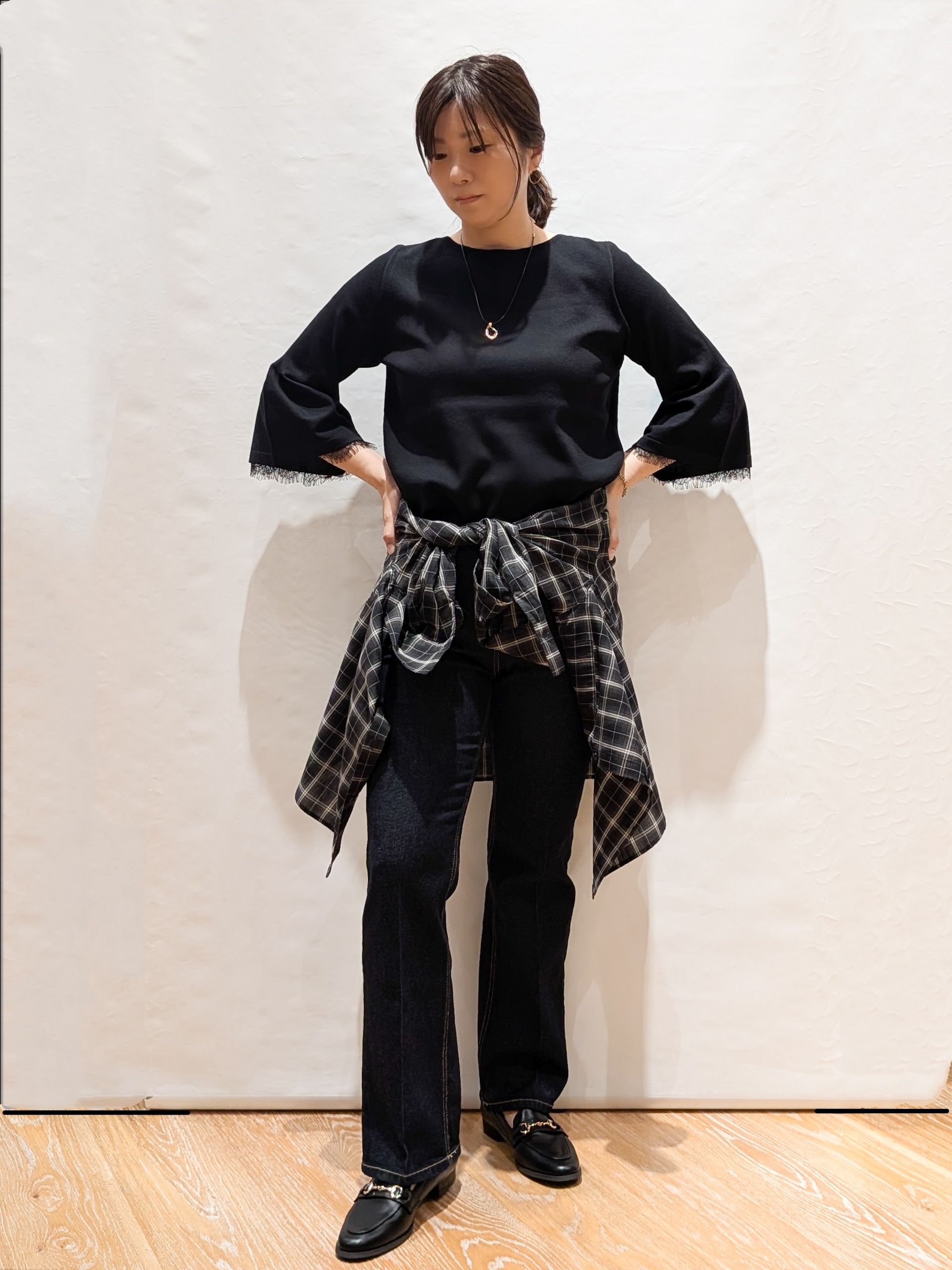 Shihoさんの「OPAQUE.CLIP｜チェック柄シャツ【洗濯機OK】」を使ったコーディネート