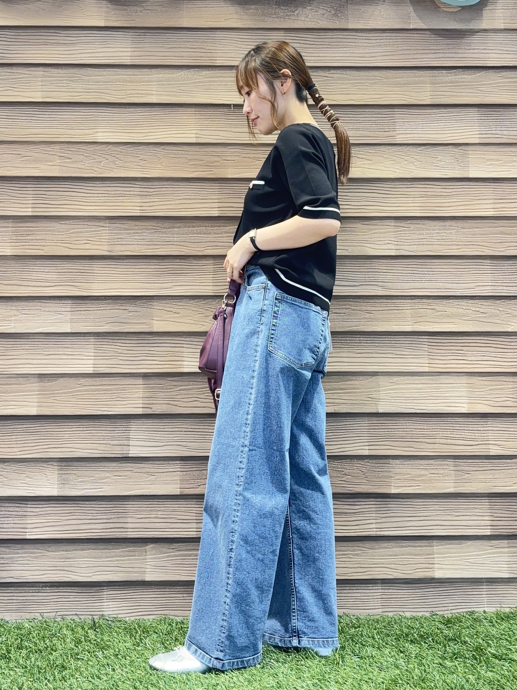 himiさんの「SHOO･LA･RUE｜【UV/S-LL/洗濯機可】毛玉になりにくい 配色5分袖カーディガン」を使ったコーディネート