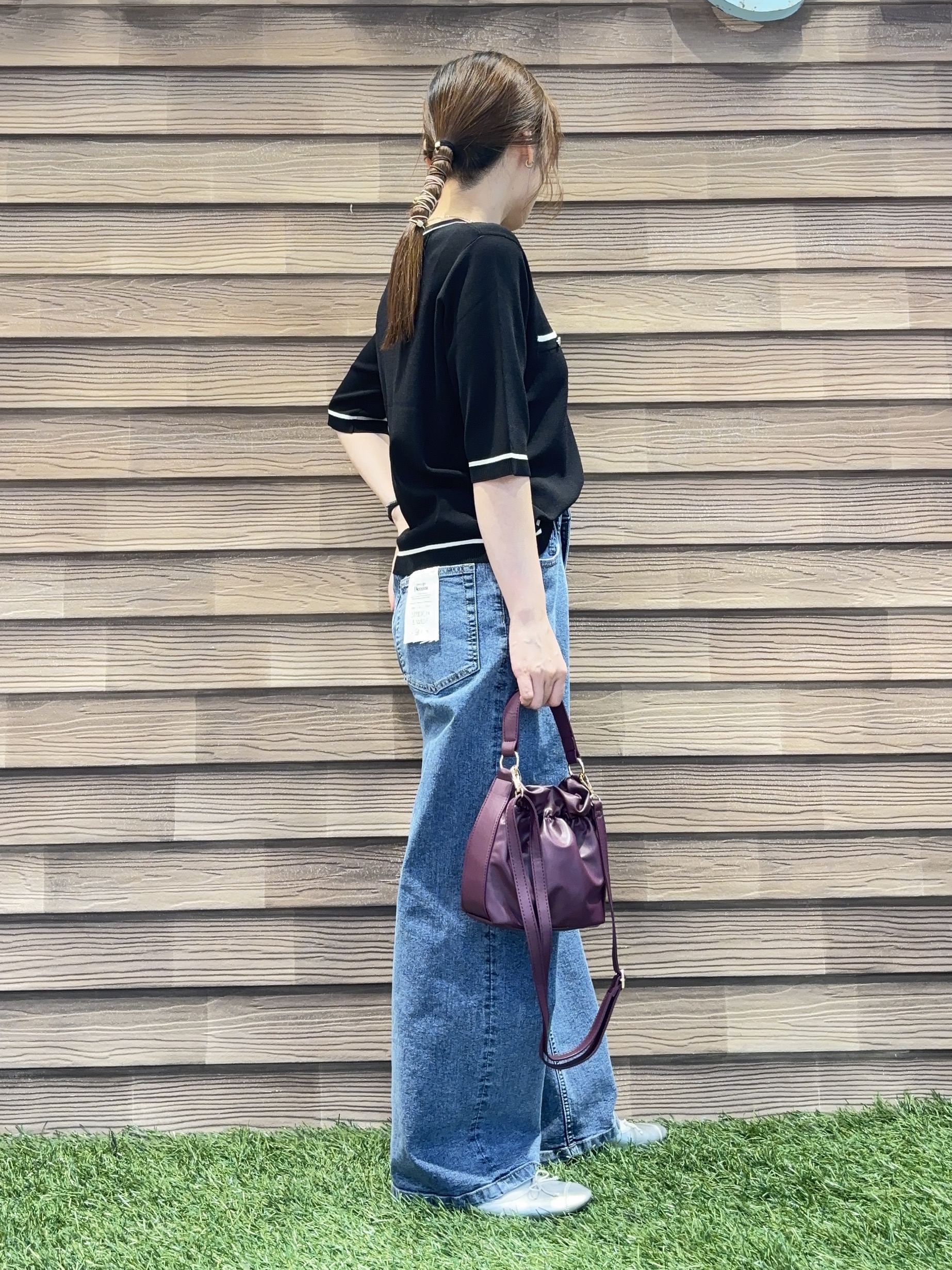 himiさんの「SHOO･LA･RUE｜【UV/S-LL/洗濯機可】毛玉になりにくい 配色5分袖カーディガン」を使ったコーディネート