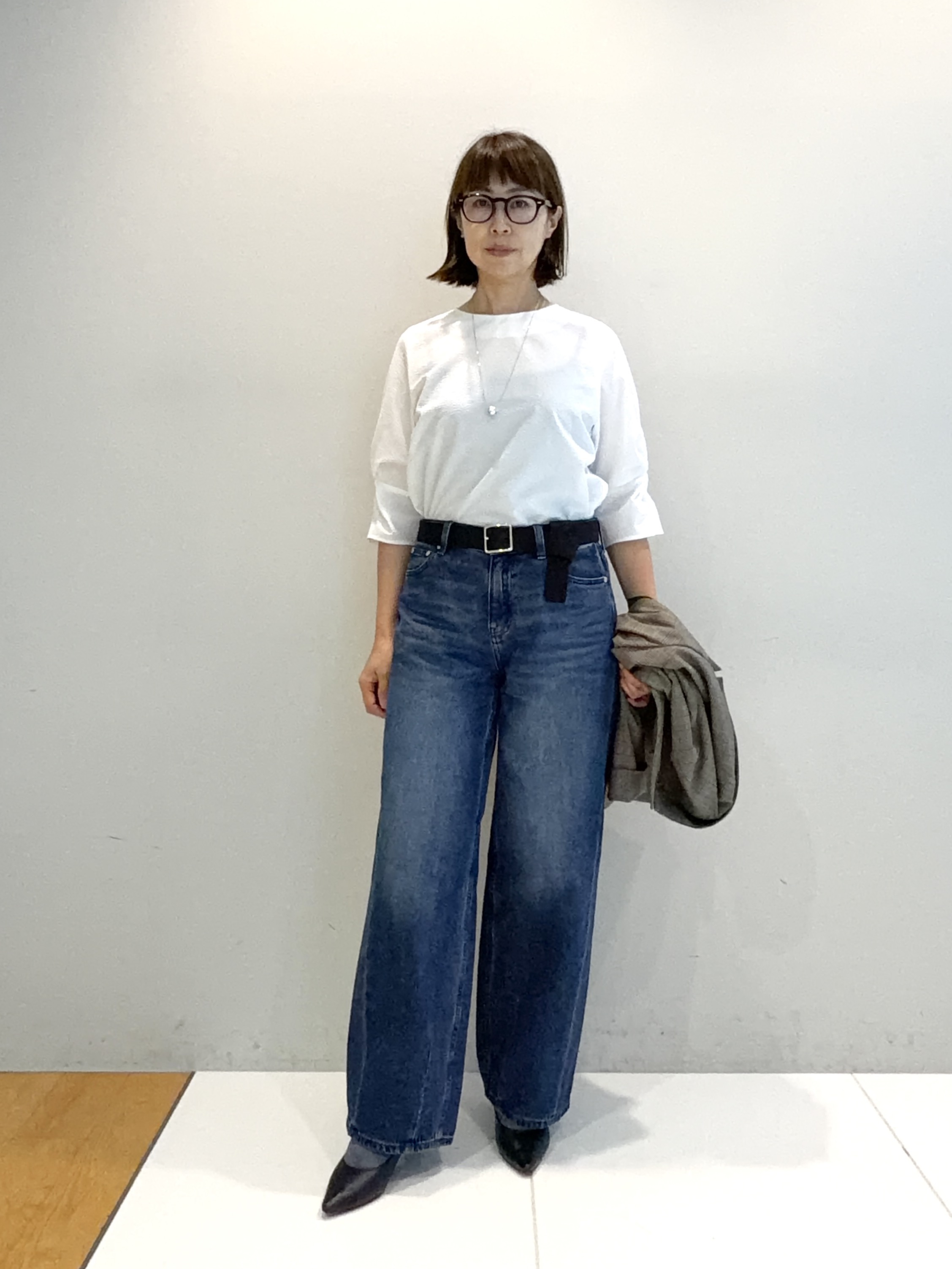 murayamaさんの「INDIVI｜【洗濯機OK／ストレッチ◎】秋はじめのダブルジャケット」を使ったコーディネート