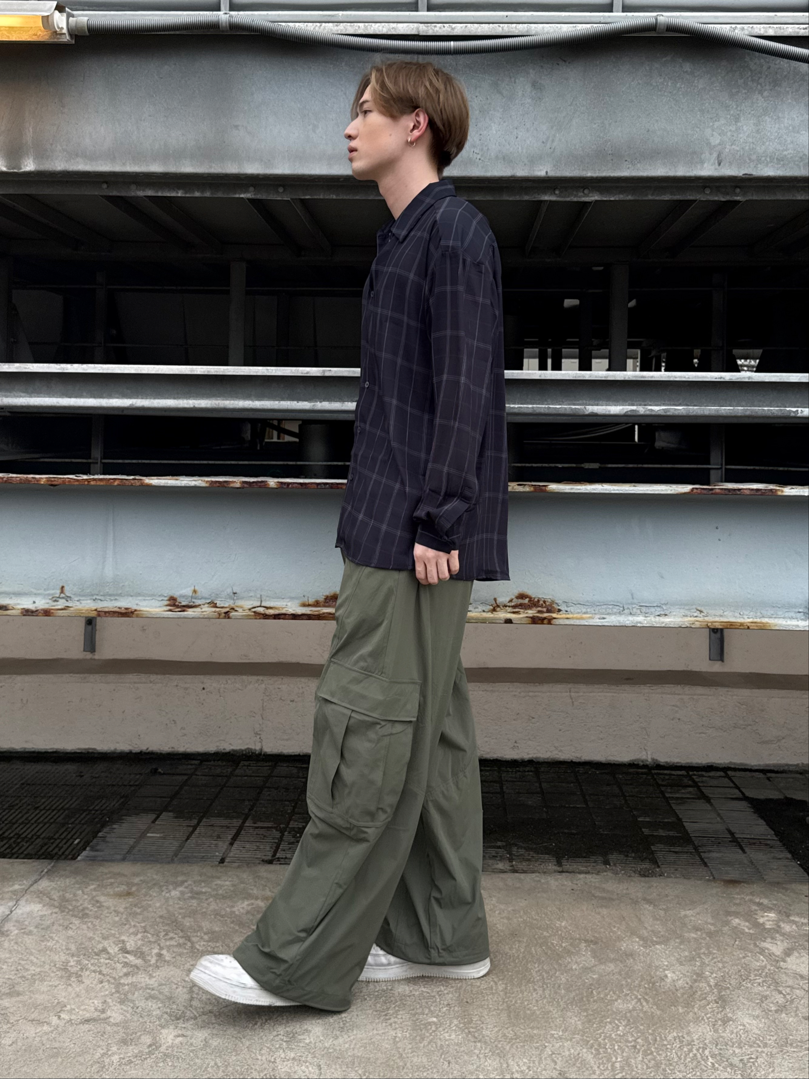 カネダさんの「tk.TAKEO KIKUCHI｜【接触冷感】シアーチェックシャツ」を使ったコーディネート