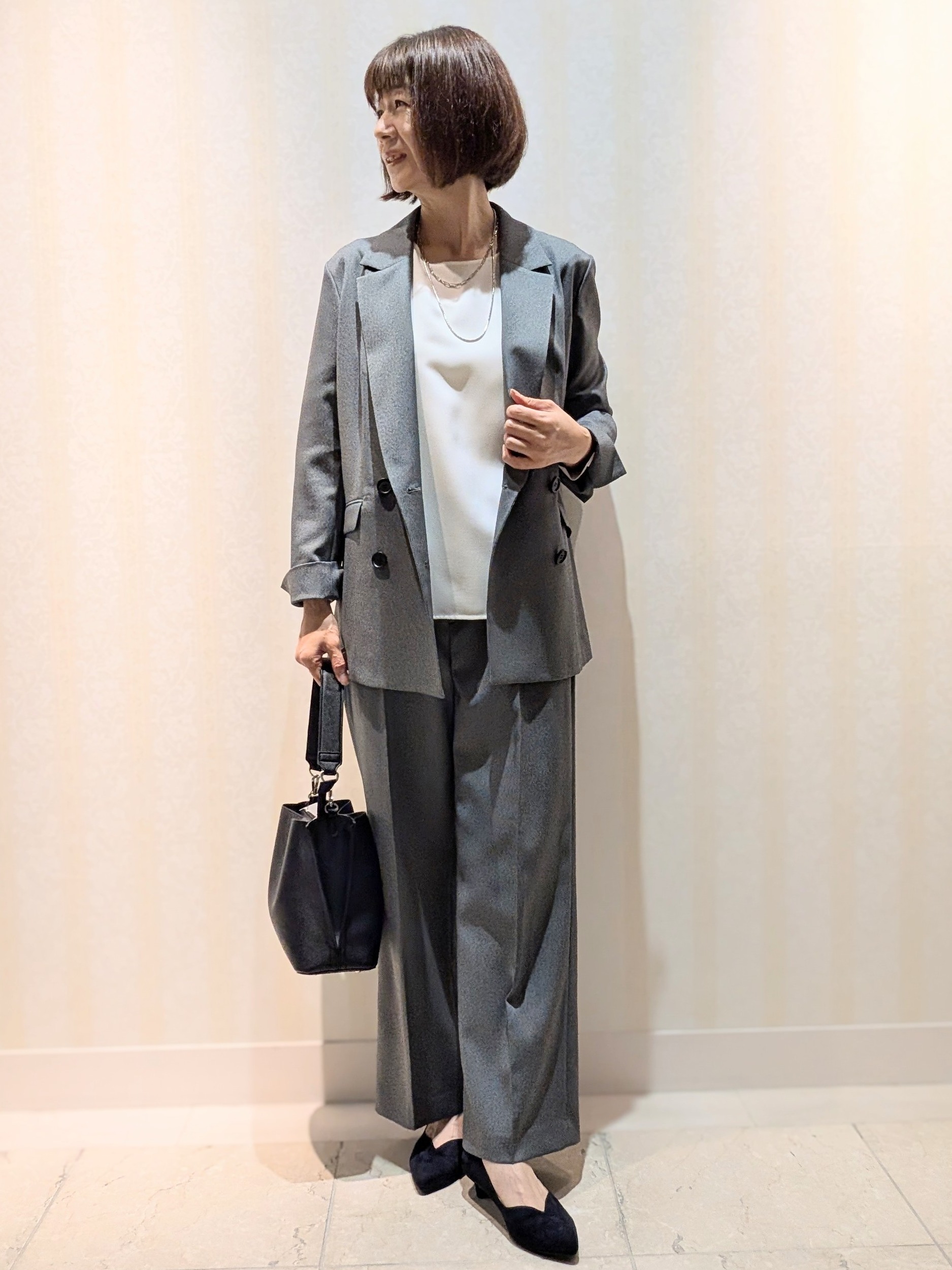 Ariさんの「Reflect｜【通勤◎】ダブルブレストデザインテーラードジャケット」を使ったコーディネート