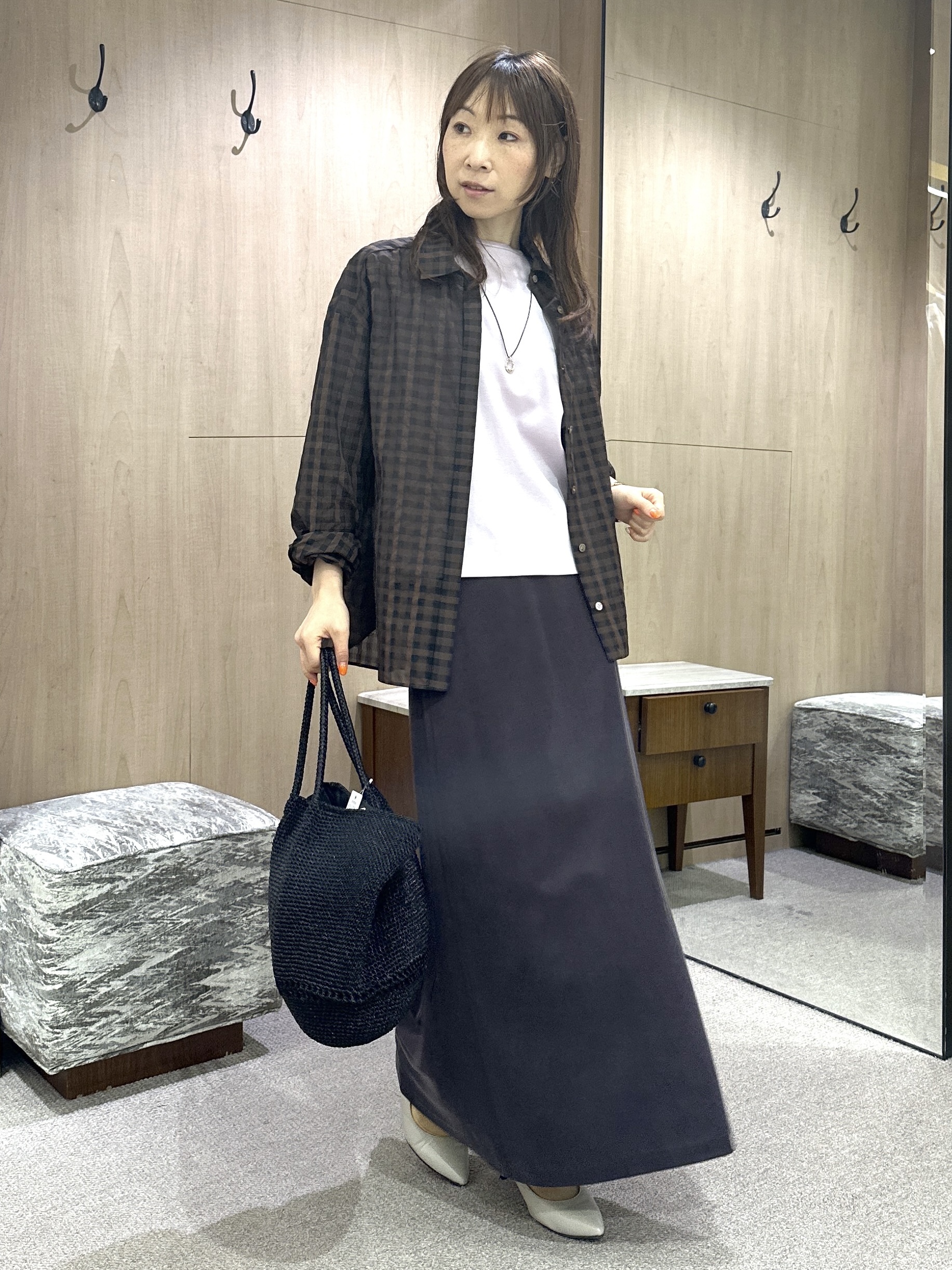 Miwaさんの「UNTITLED｜【汗染み防止/接触冷感】ドルマンプルオーバー」を使ったコーディネート