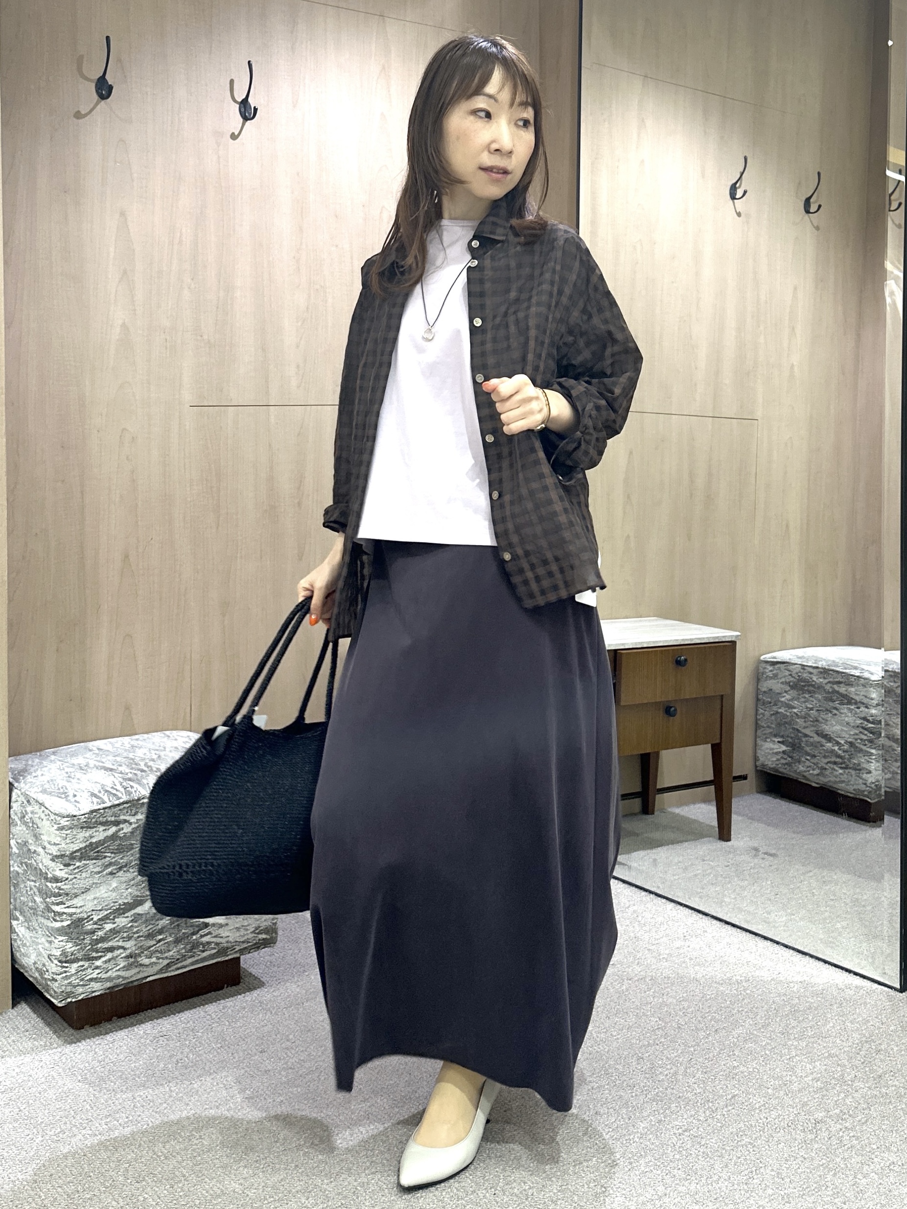 Miwaさんの「UNTITLED｜【汗染み防止/接触冷感】ドルマンプルオーバー」を使ったコーディネート
