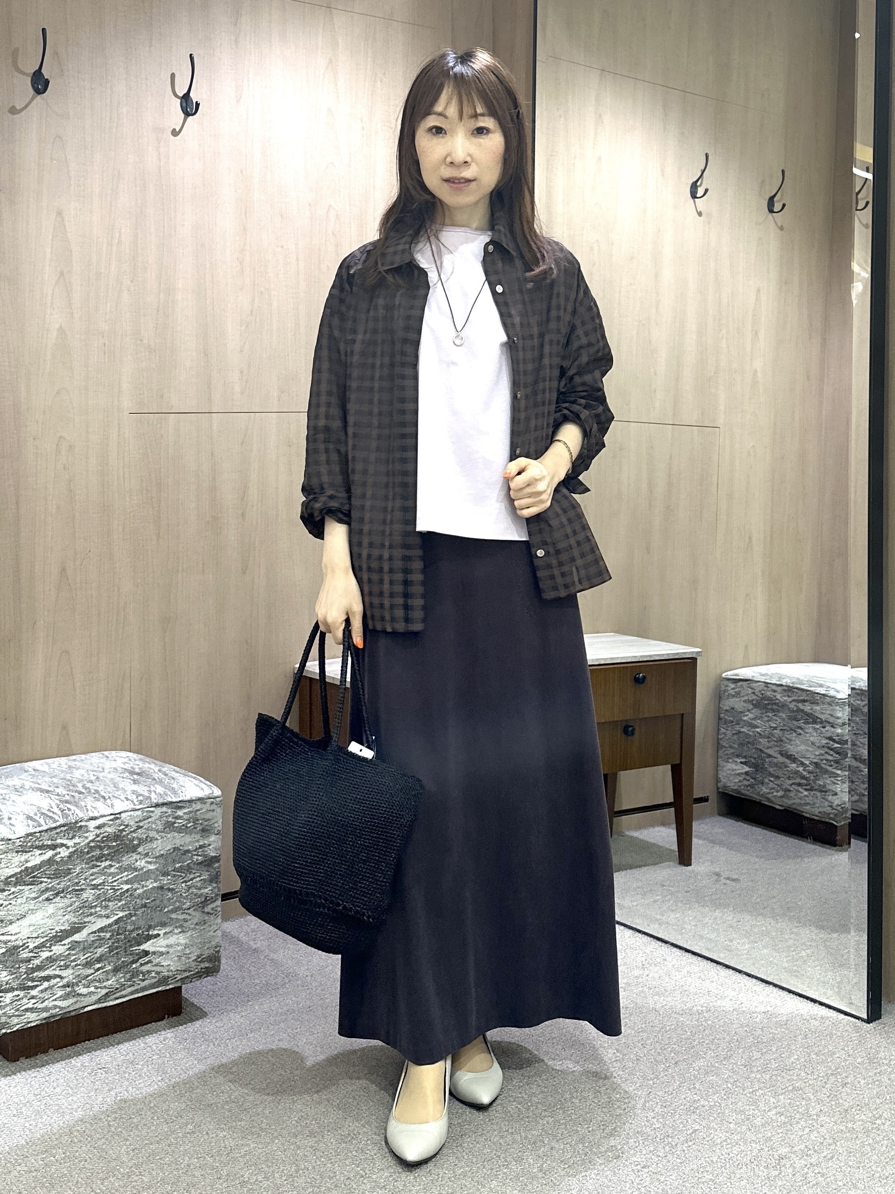 Miwaさんの「UNTITLED｜【汗染み防止/接触冷感】ドルマンプルオーバー」を使ったコーディネート