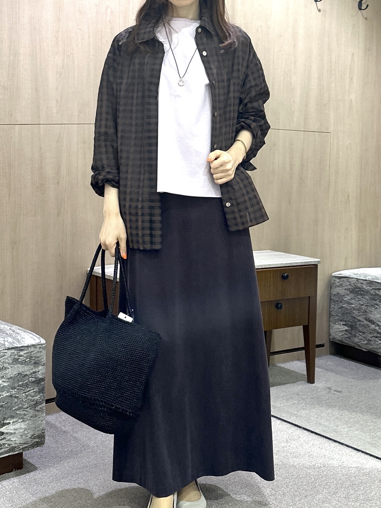 Miwaさんの「UNTITLED｜【汗染み防止/接触冷感】ドルマンプルオーバー」を使ったコーディネート
