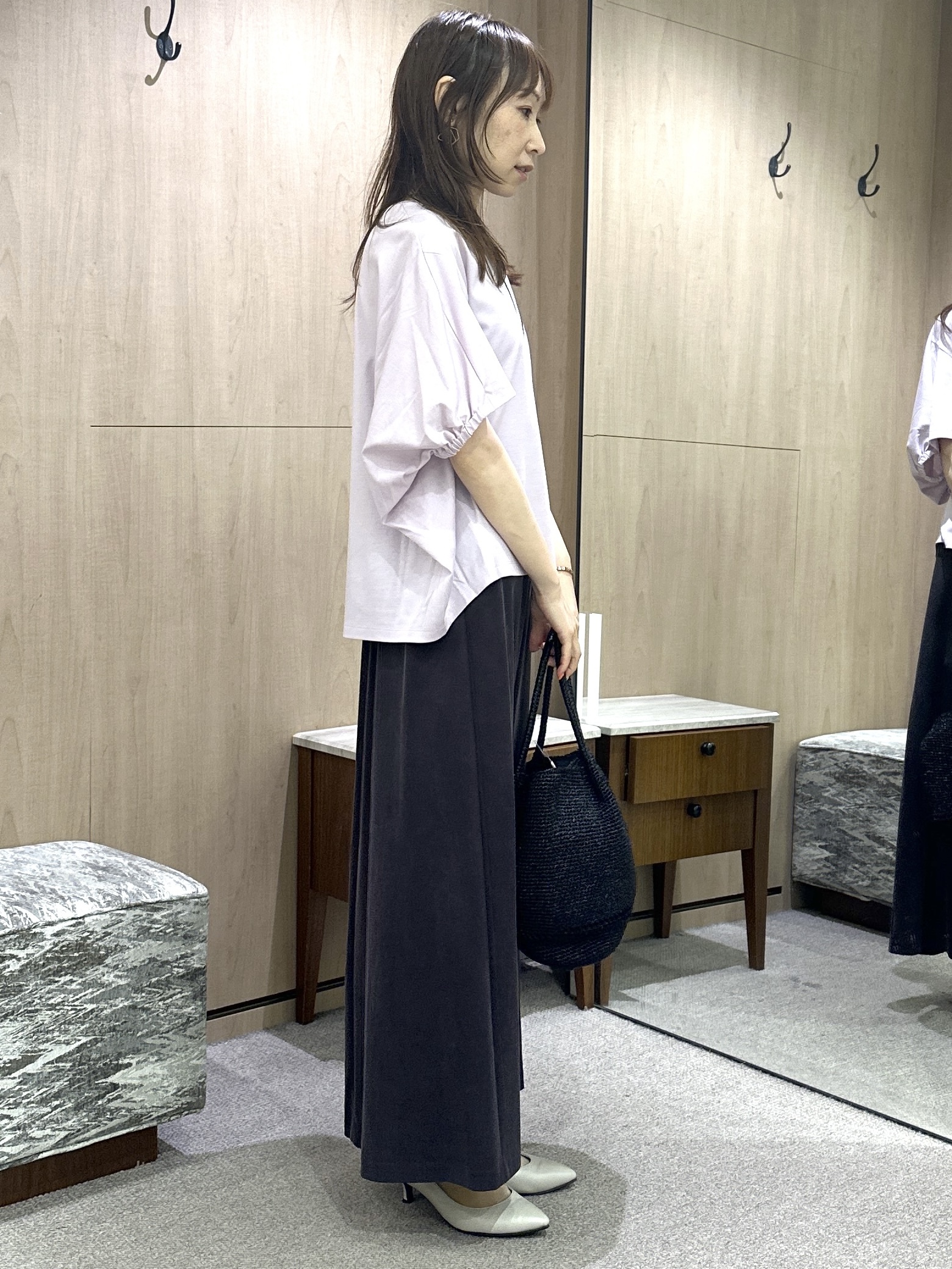 Miwaさんの「UNTITLED｜【汗染み防止/接触冷感】ドルマンプルオーバー」を使ったコーディネート