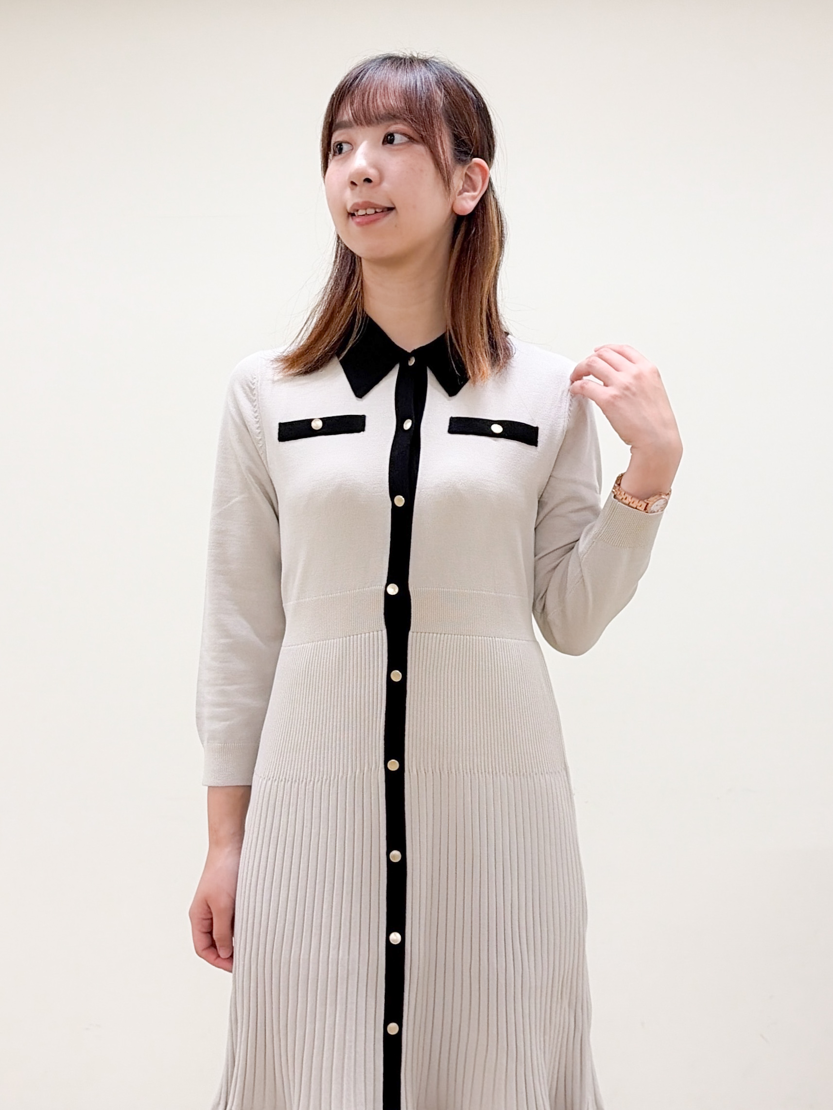 yurinaさんの「index｜ポロニットワンピース【洗濯機OK／抗ピル】」を使ったコーディネート