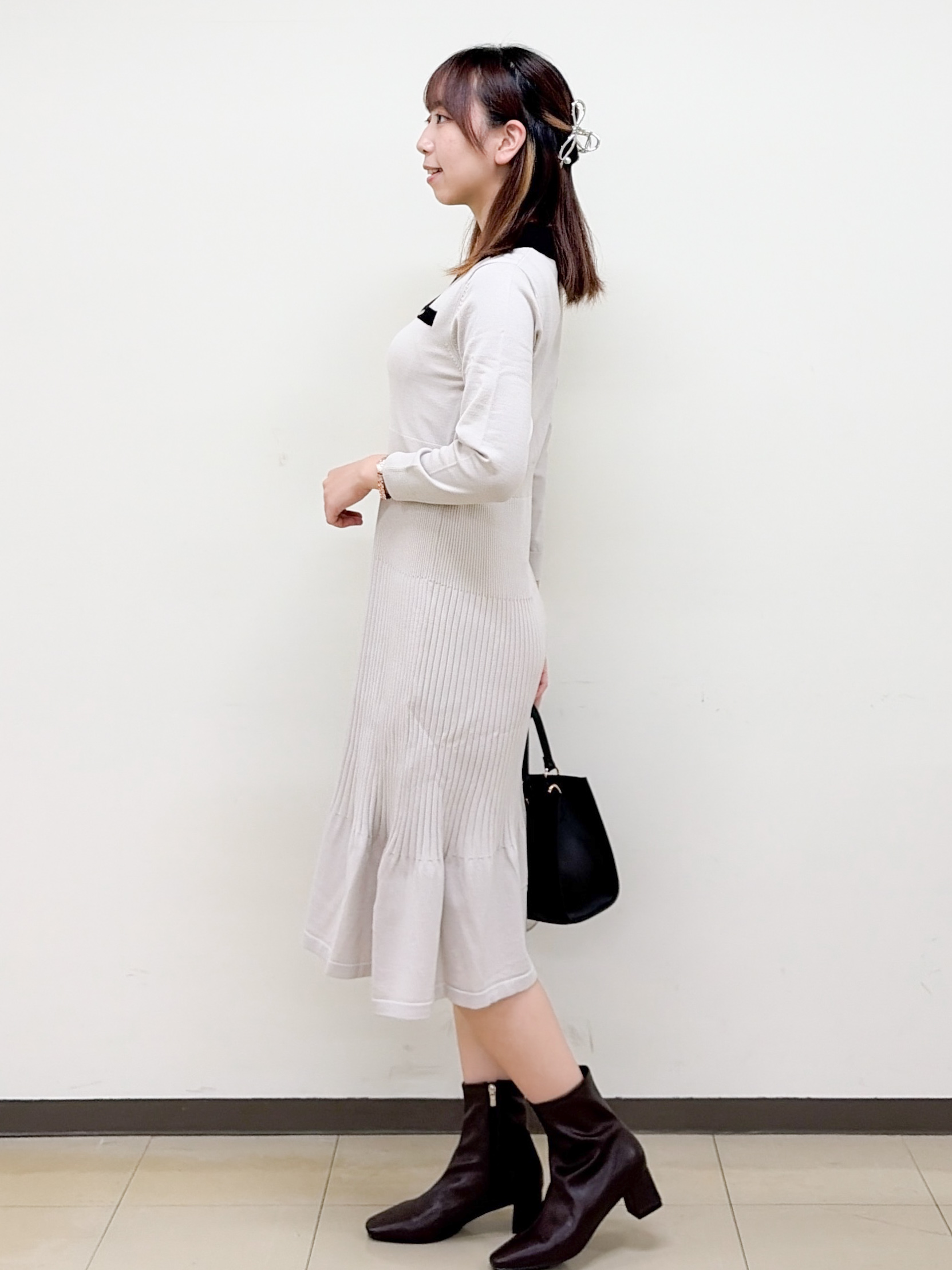 yurinaさんの「index｜ポロニットワンピース【洗濯機OK／抗ピル】」を使ったコーディネート