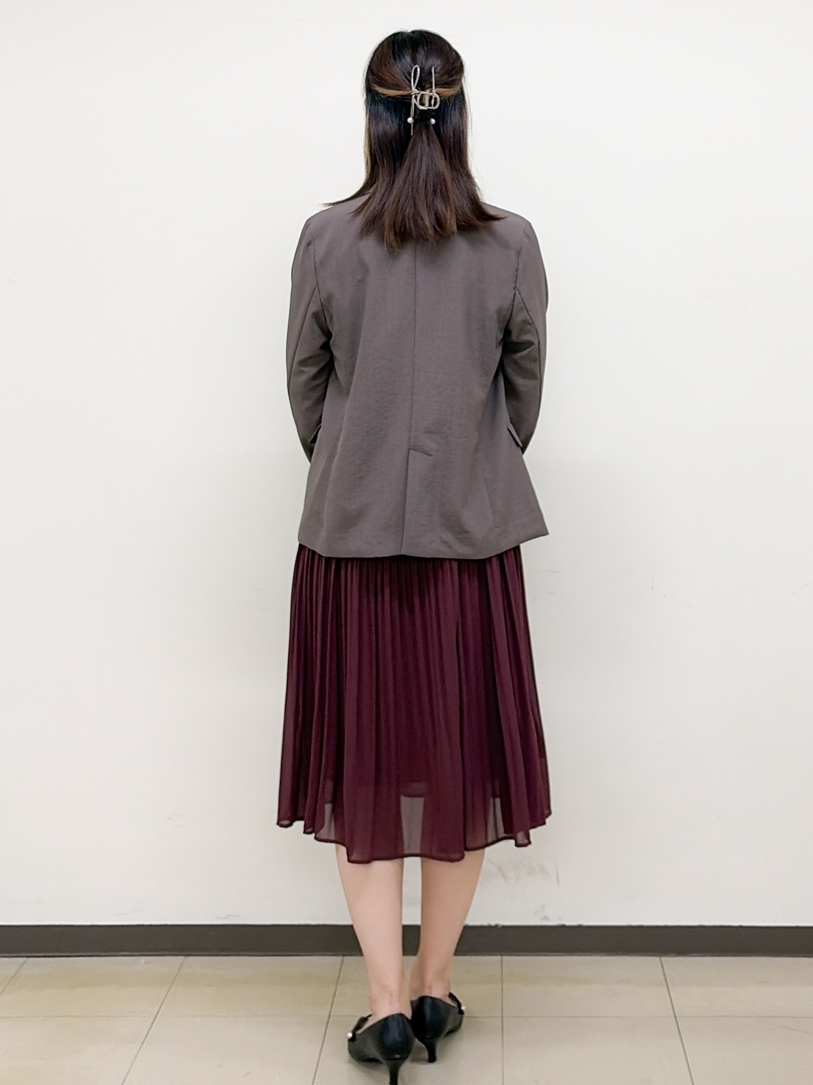 yurinaさんの「index｜《再入荷》ダブルブレストテーラードジャケット【接触冷感／吸水速乾／イージーアイロン／防シワ／洗濯機O」を使ったコーディネート