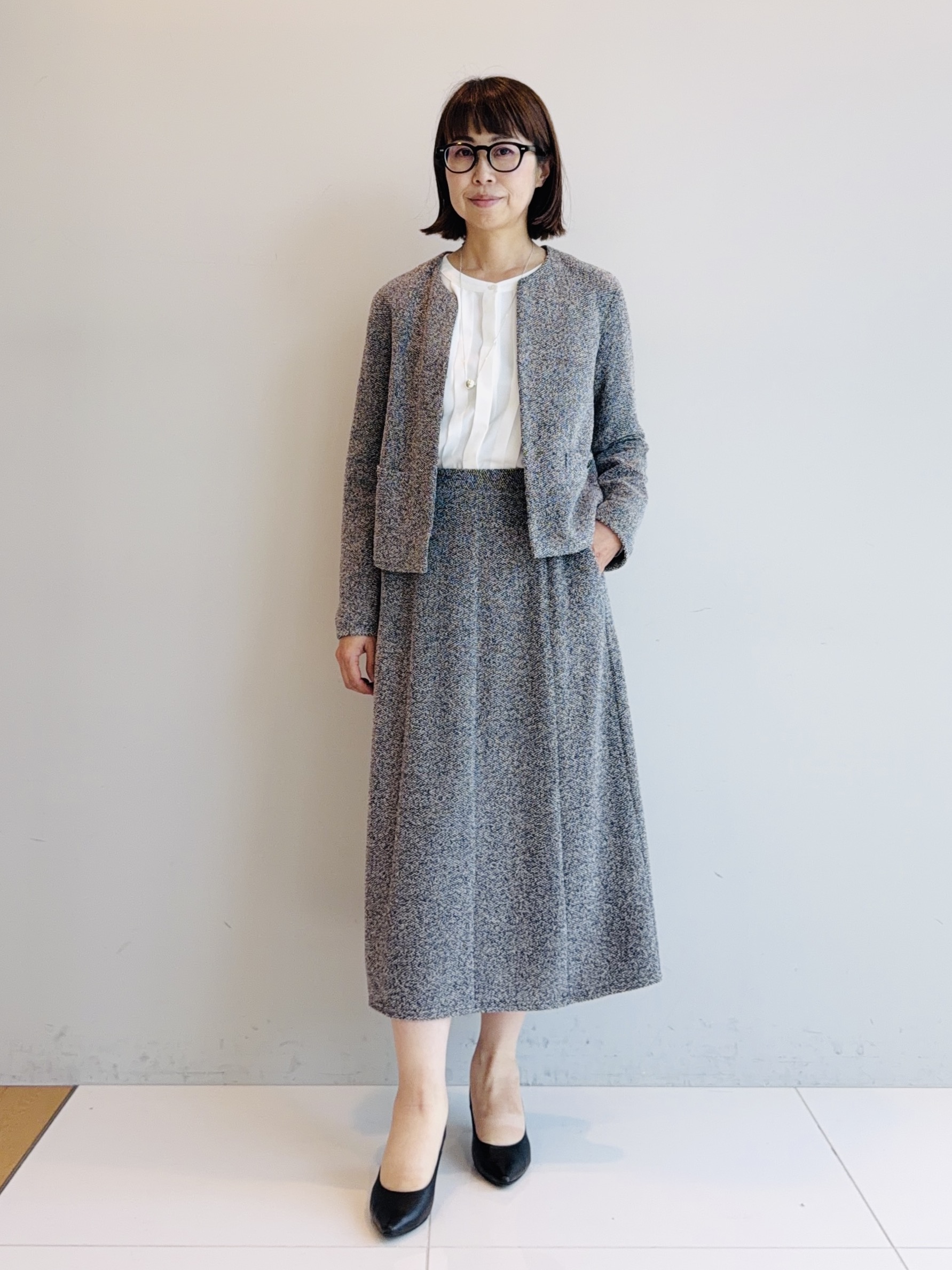 murayamaさんの「INDIVI｜【ラム革／美脚／通勤】レザーパンプス」を使ったコーディネート