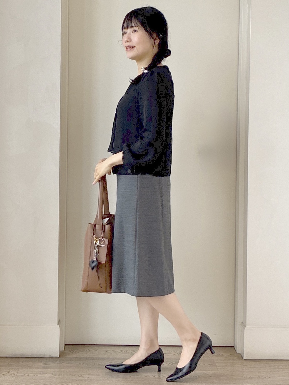  beni_gingerさんの「Reflect｜【SS-4Lサイズ／通勤／セレモニー】クルーネック シフォンブラウス」を使ったコーディネート