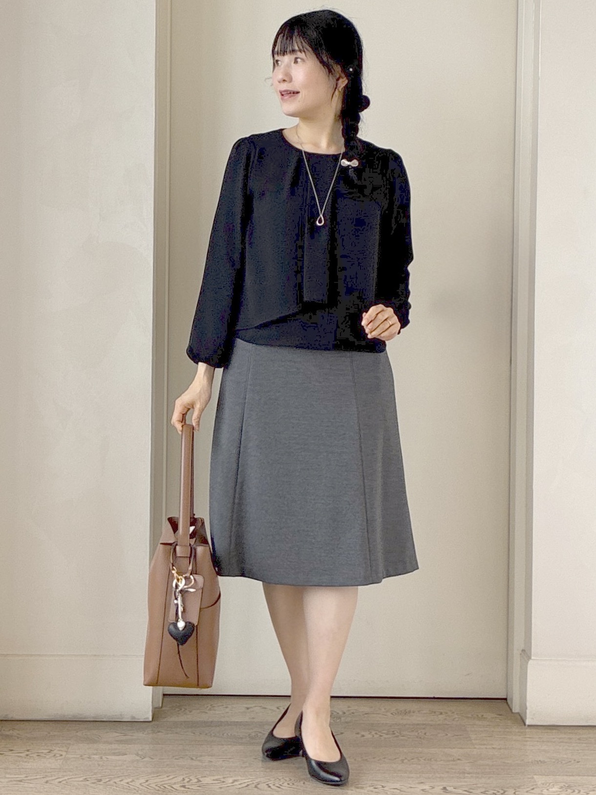  beni_gingerさんの「Reflect｜【SS-4Lサイズ／通勤／セレモニー】クルーネック シフォンブラウス」を使ったコーディネート