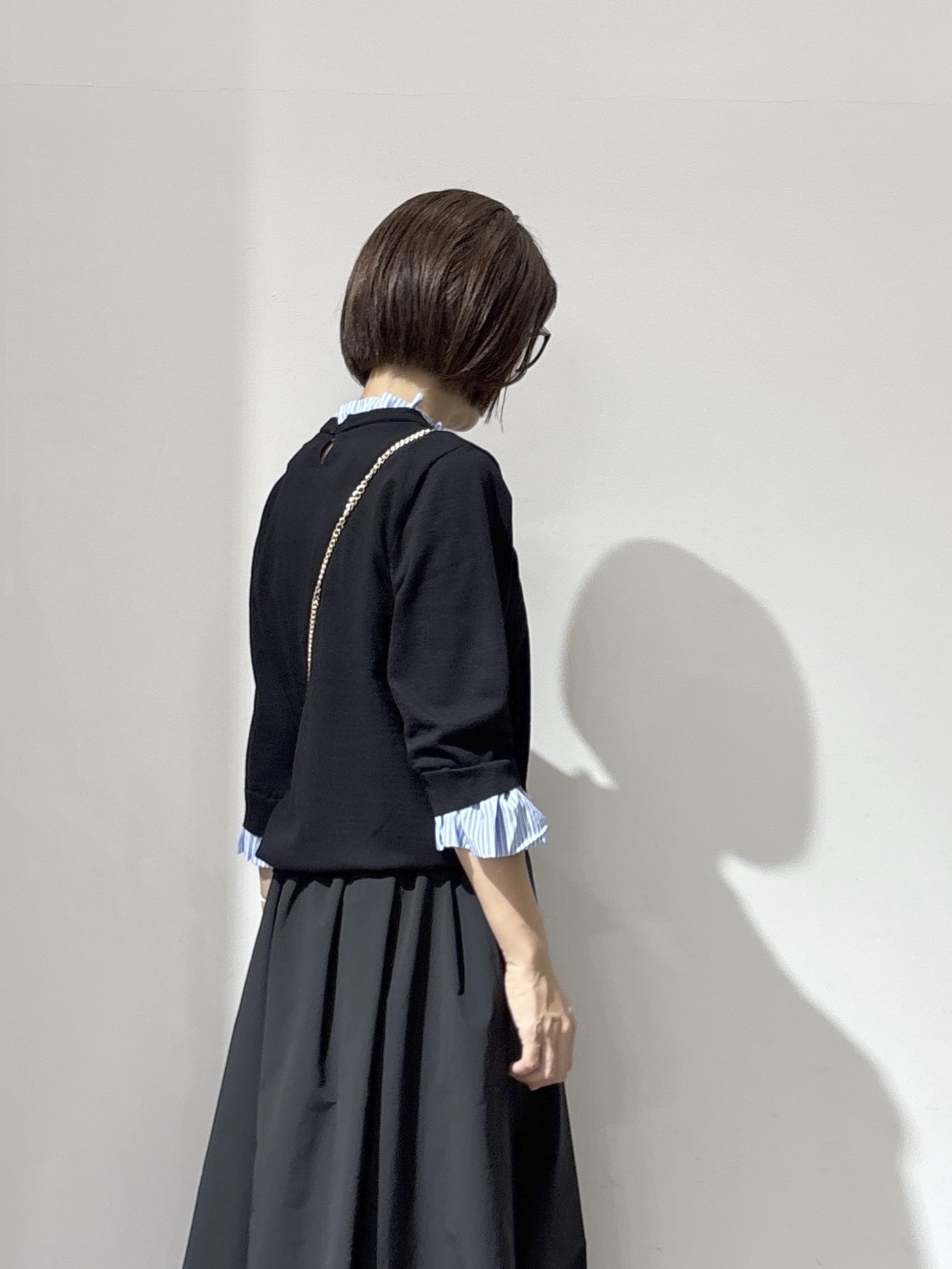 NAKAさんの「OPAQUE.CLIP｜【UVケア／遮熱性】フリルドッキングニット《洗濯機OK》」を使ったコーディネート