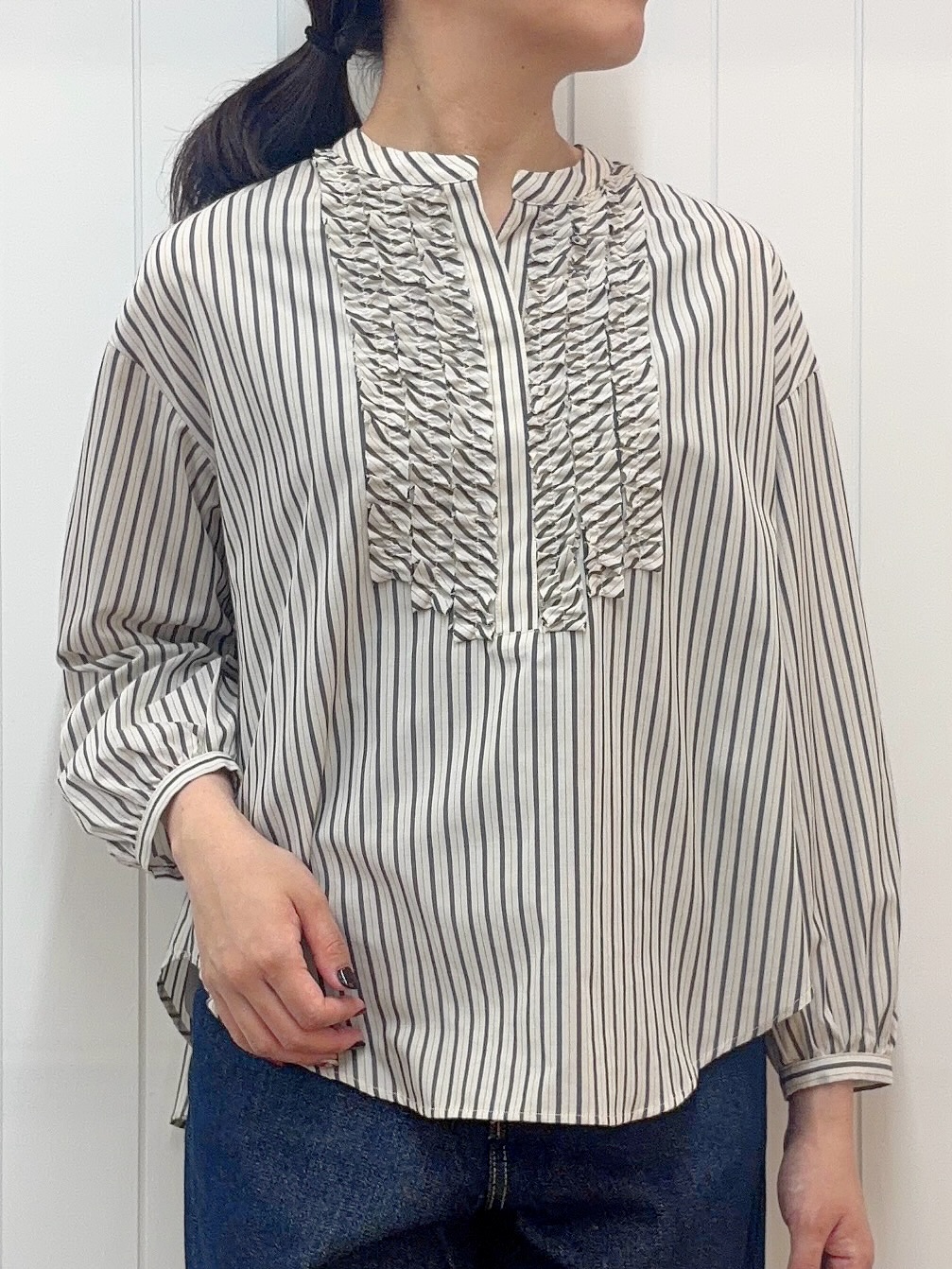 Mayaさんの「Dessin｜【UVカット】フロントフリルブラウス」を使ったコーディネート