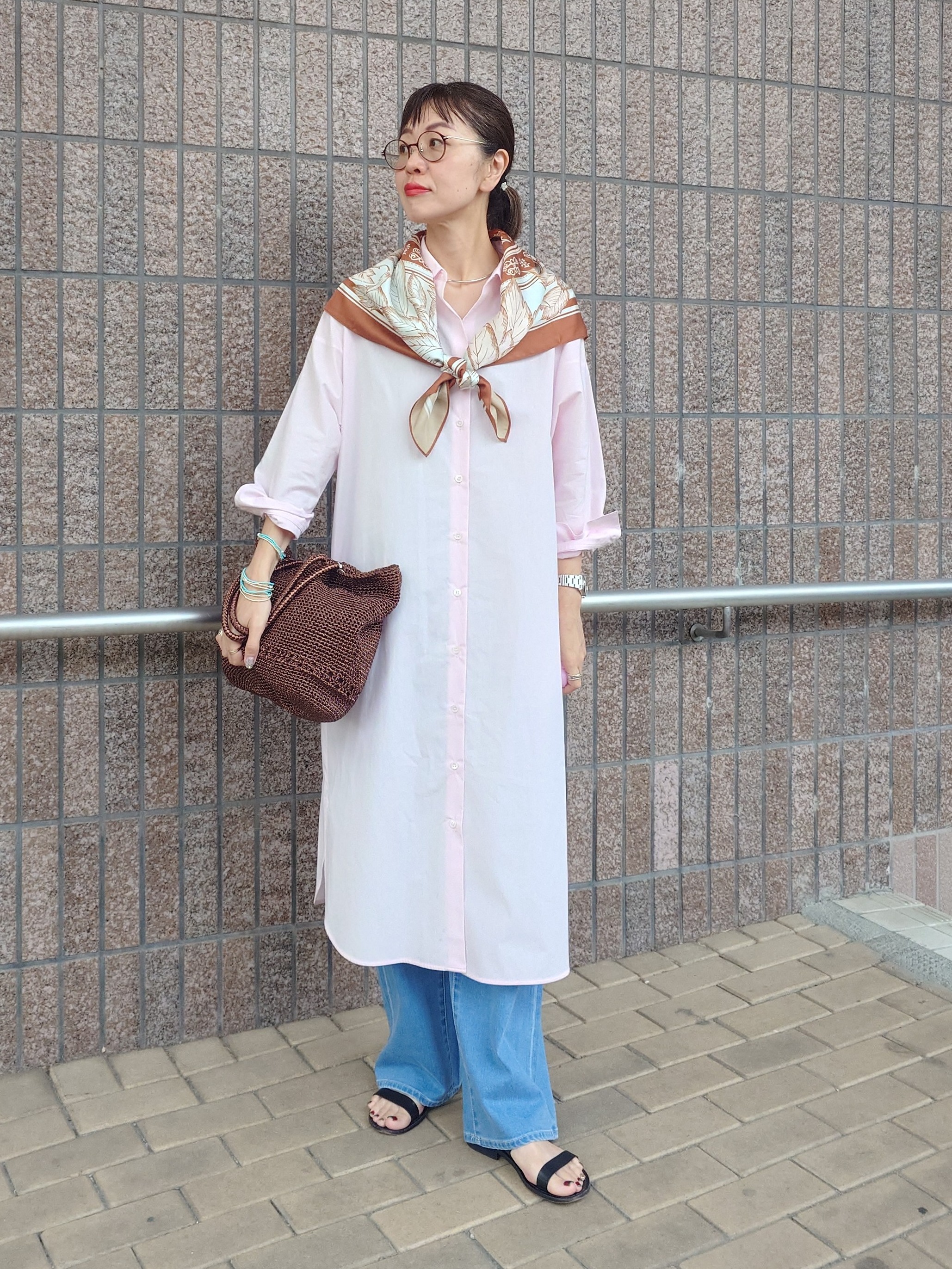 MUTSUKOさんの「UNTITLED｜ロングシャツワンピース」を使ったコーディネート