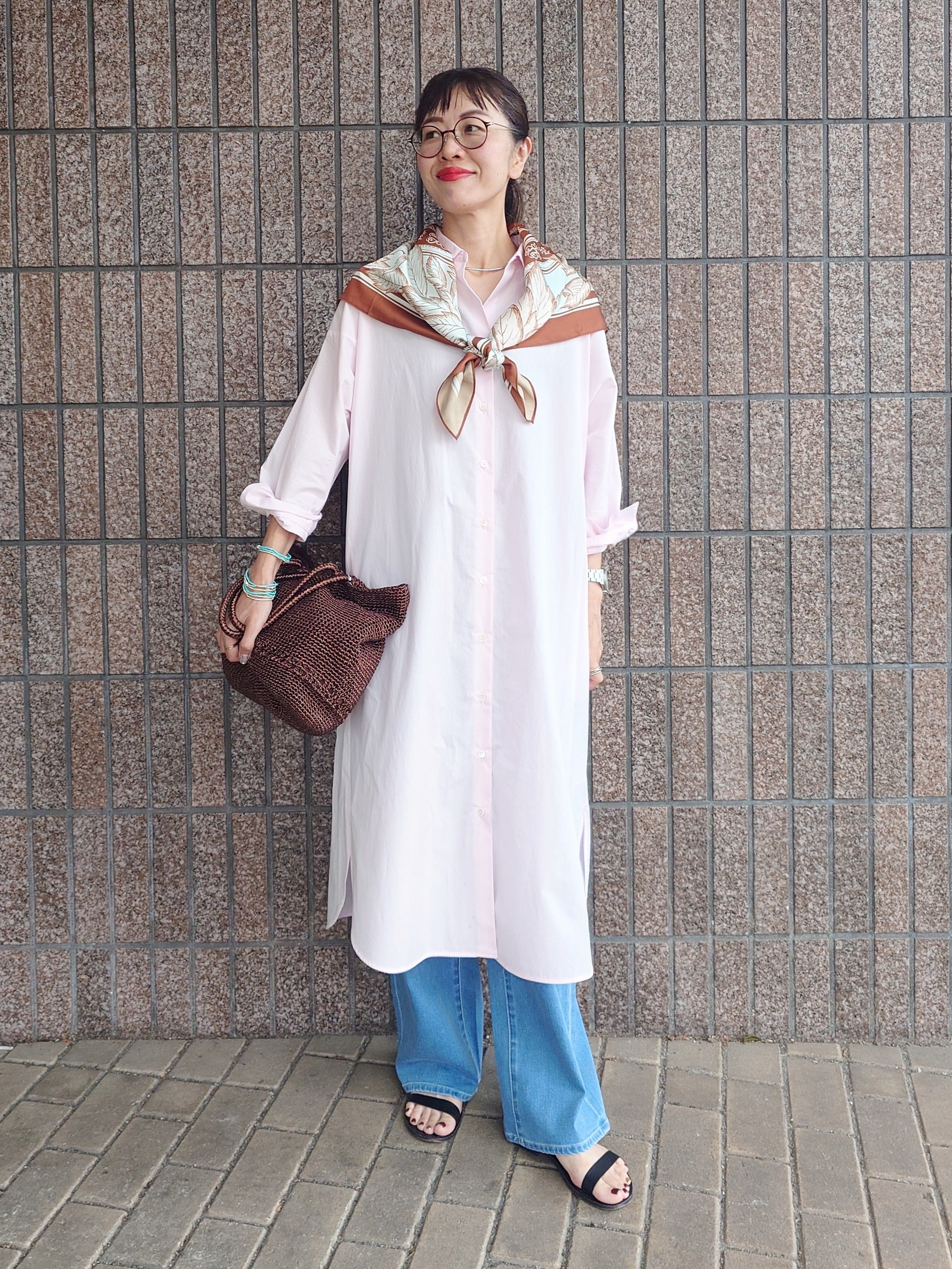 MUTSUKOさんの「UNTITLED｜ロングシャツワンピース」を使ったコーディネート