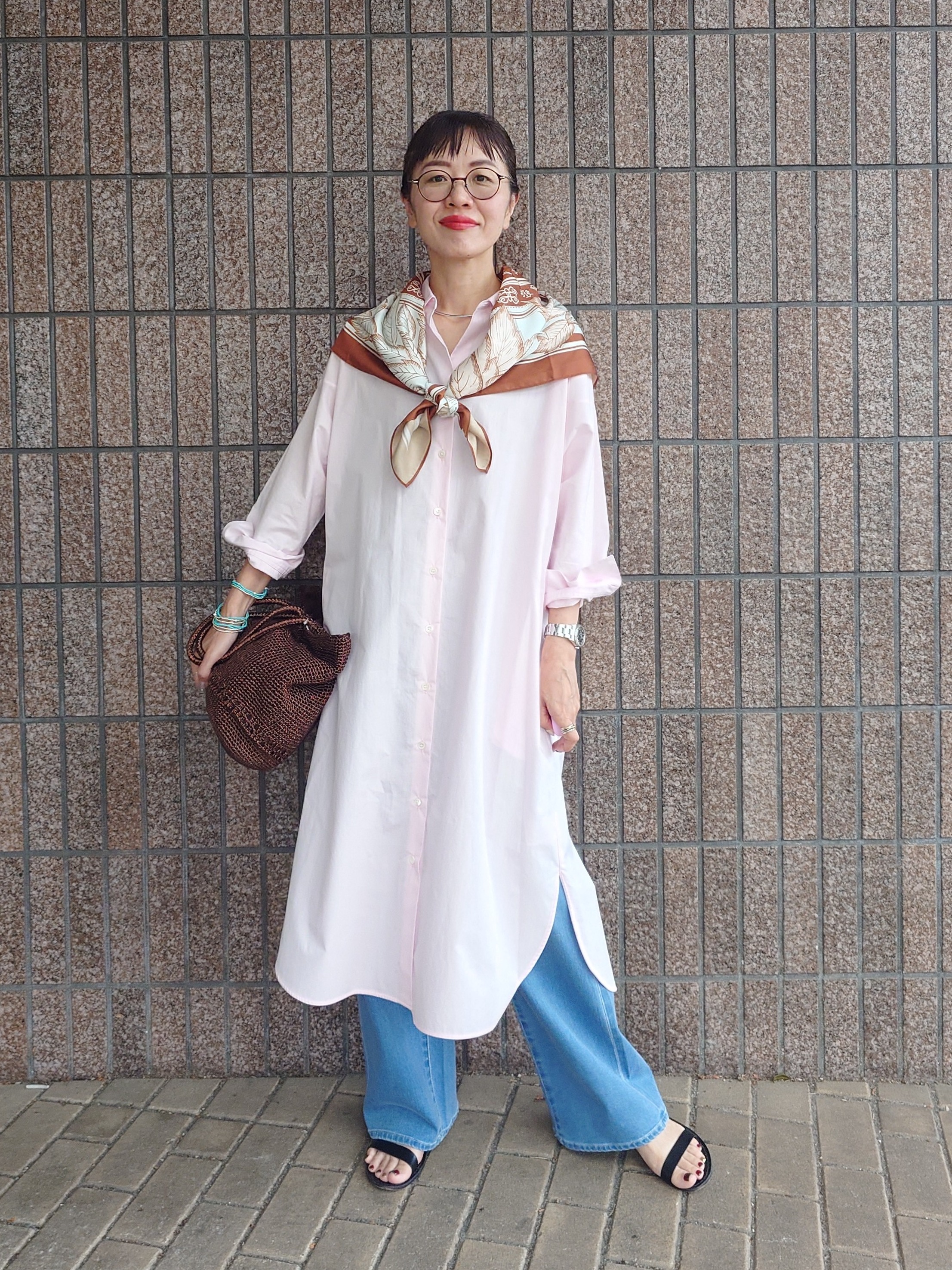 MUTSUKOさんの「UNTITLED｜ロングシャツワンピース」を使ったコーディネート