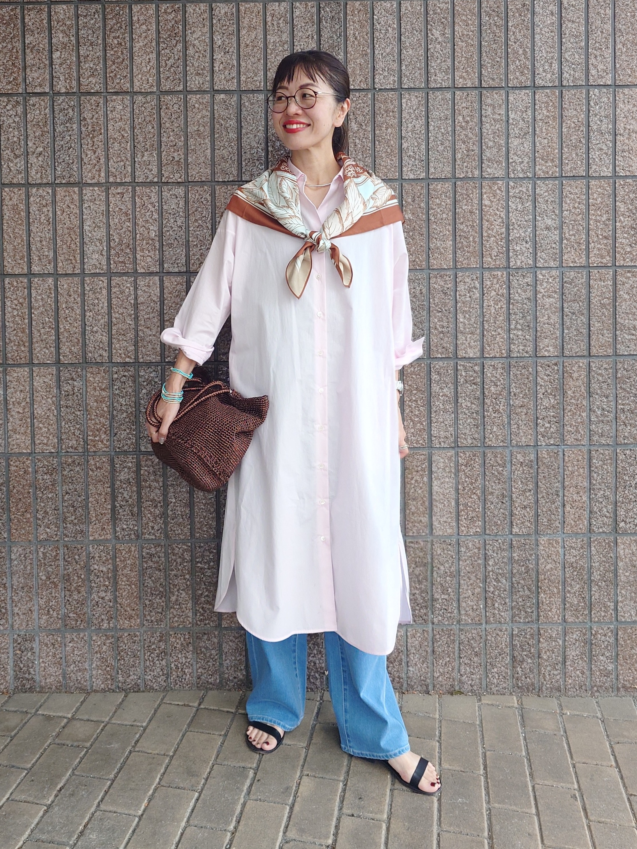 MUTSUKOさんの「UNTITLED｜ロングシャツワンピース」を使ったコーディネート