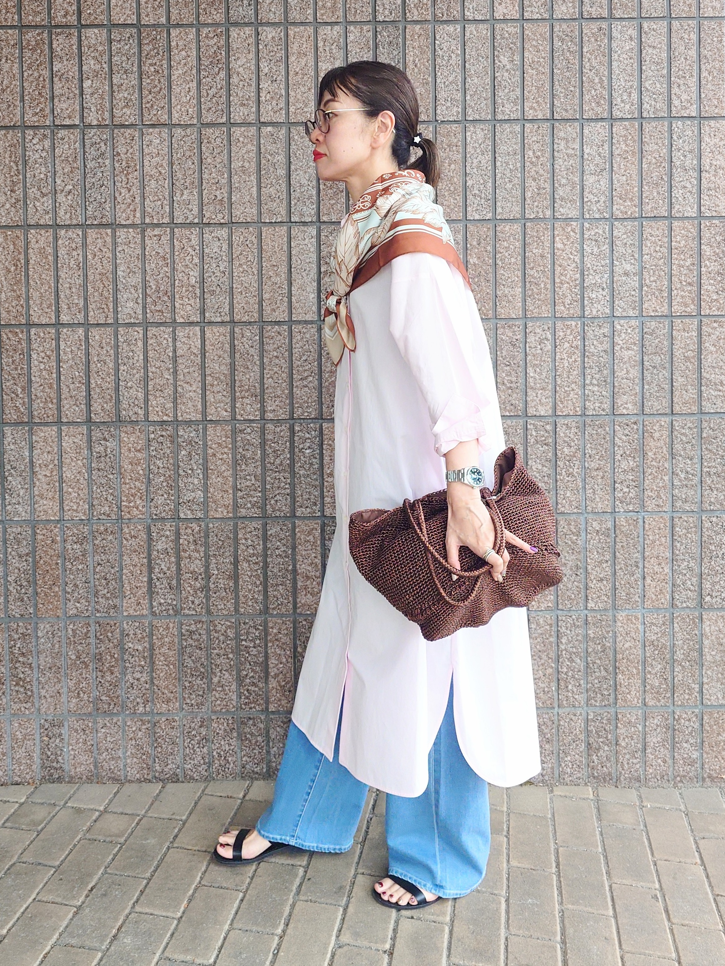 MUTSUKOさんの「UNTITLED｜ロングシャツワンピース」を使ったコーディネート