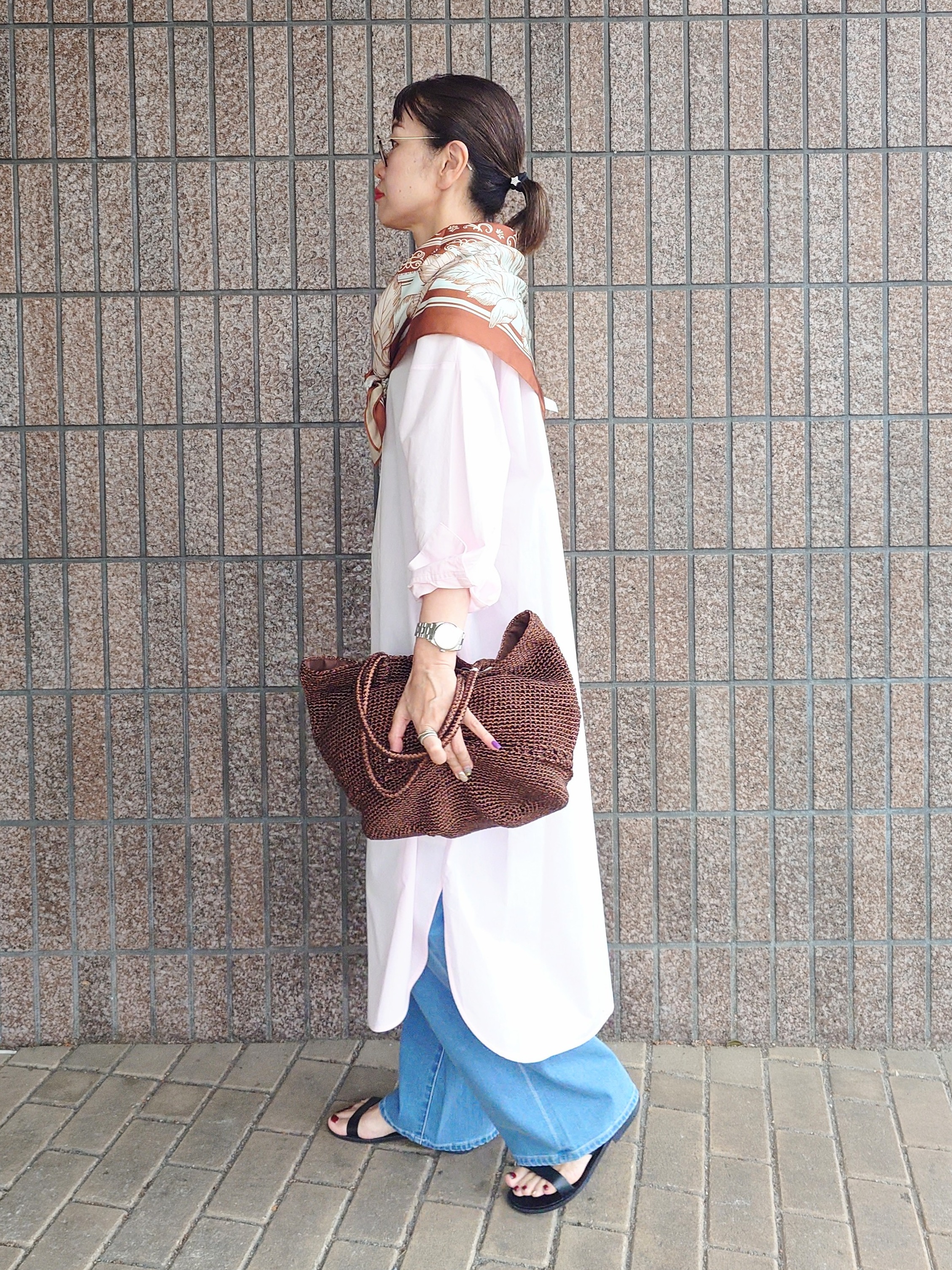 MUTSUKOさんの「UNTITLED｜ロングシャツワンピース」を使ったコーディネート