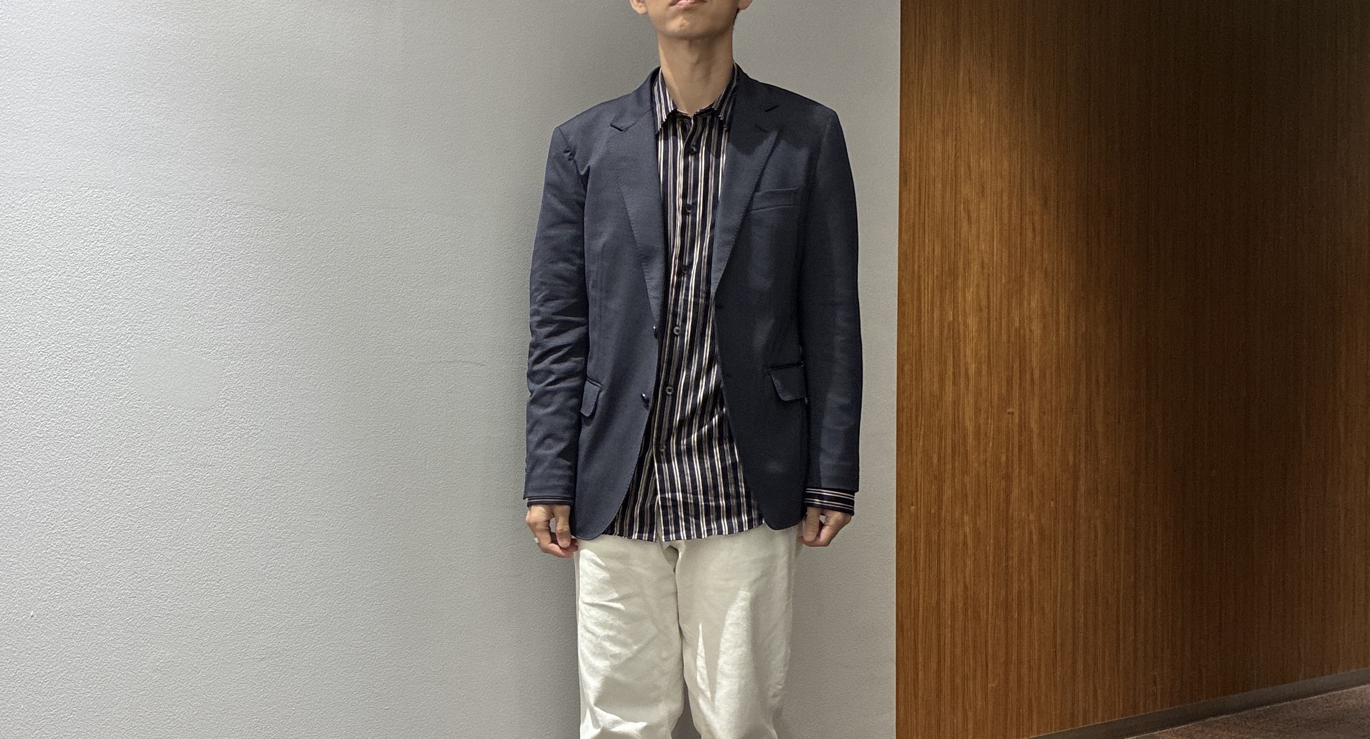 わいずみさんの「TAKEO KIKUCHI｜【360&deg;ストレッチ／軽量】None Of Stress ライト ジャケット（セットアップ対応）」を使ったコーディネート