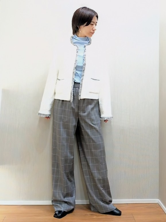 ミズタさんの「UNTITLED｜【重ね着レイヤードに】シアーテレコハイネックトップス」を使ったコーディネート