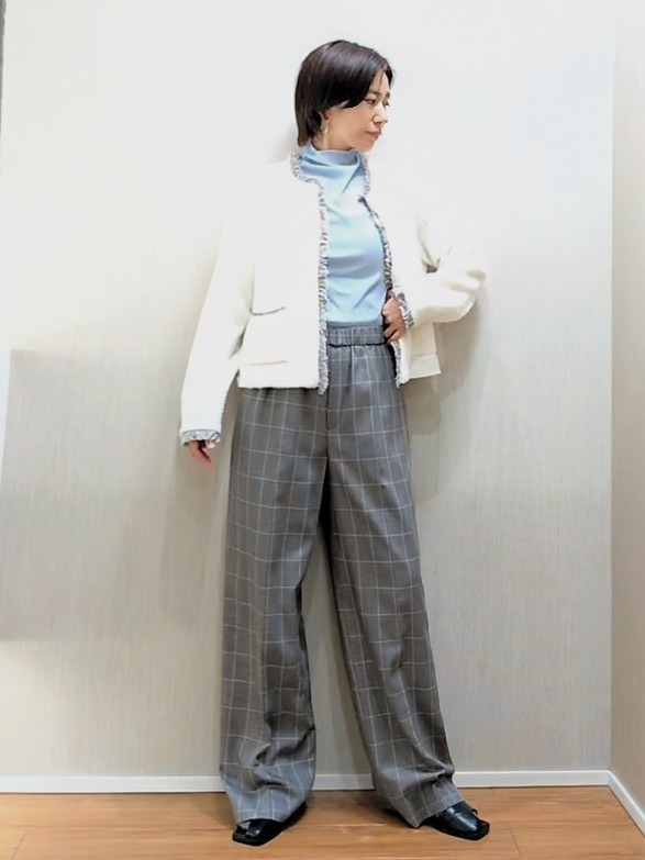 ミズタさんの「UNTITLED｜【重ね着レイヤードに】シアーテレコハイネックトップス」を使ったコーディネート