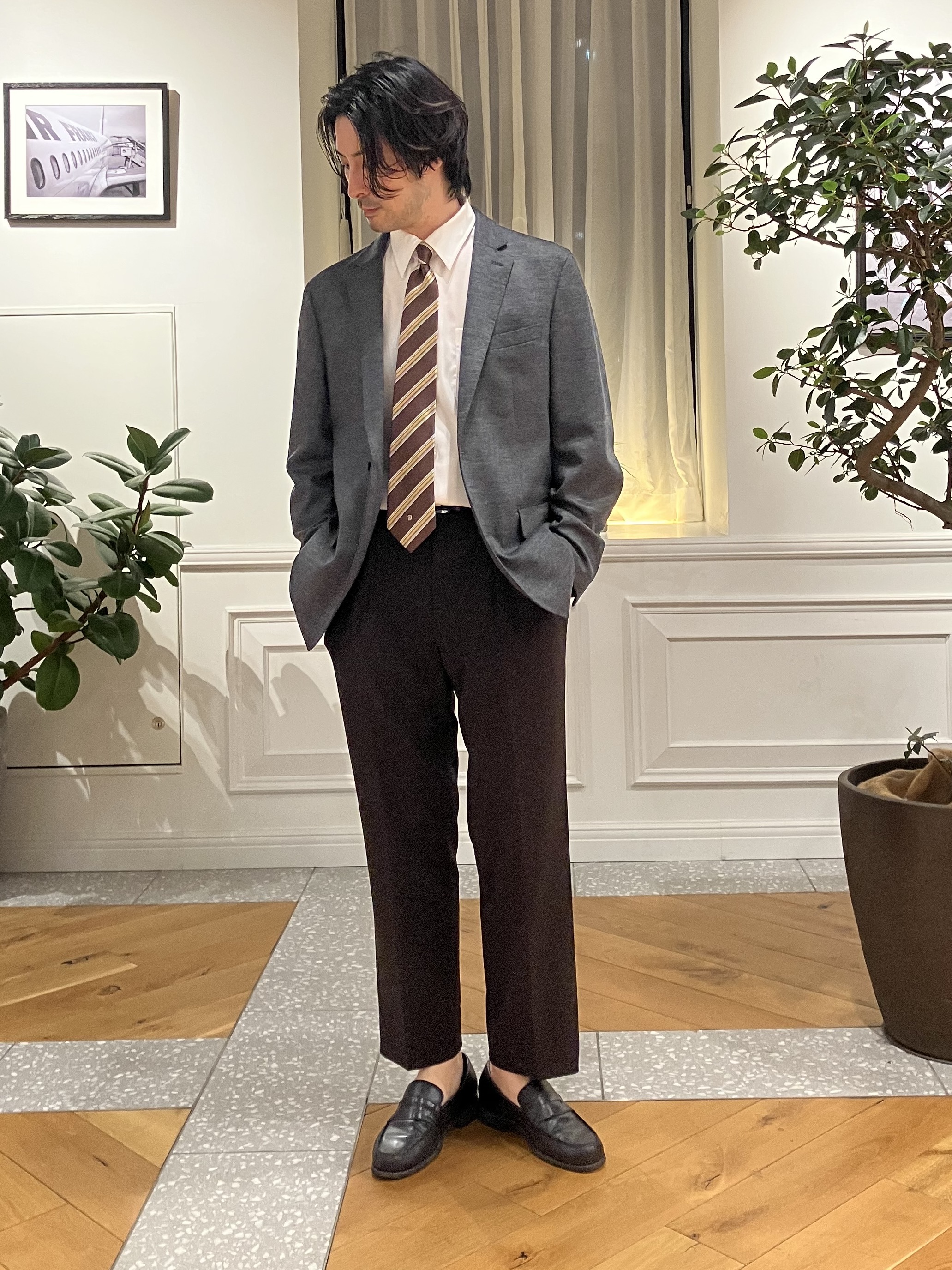 junyaさんの「DRESSTERIOR｜【ストレッチ素材】ウールブレンド コンフォータブルジャケット」を使ったコーディネート