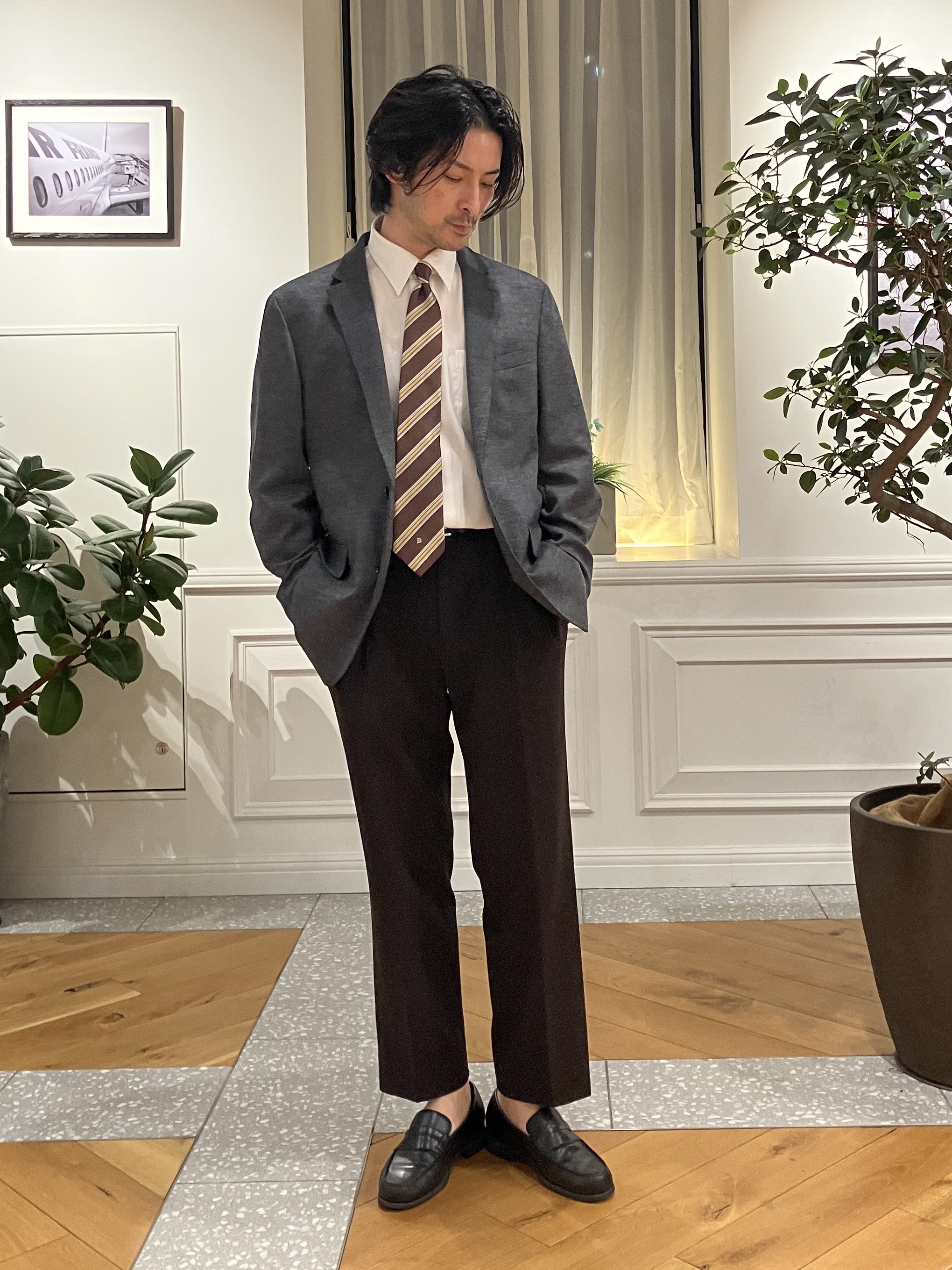 junyaさんの「DRESSTERIOR｜【ストレッチ素材】ウールブレンド コンフォータブルジャケット」を使ったコーディネート