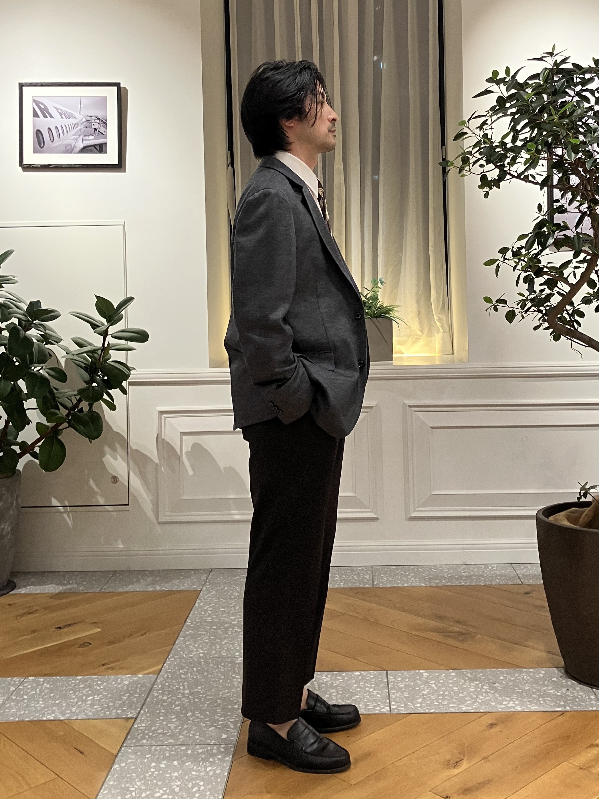 junyaさんの「DRESSTERIOR｜【ストレッチ素材】ウールブレンド コンフォータブルジャケット」を使ったコーディネート