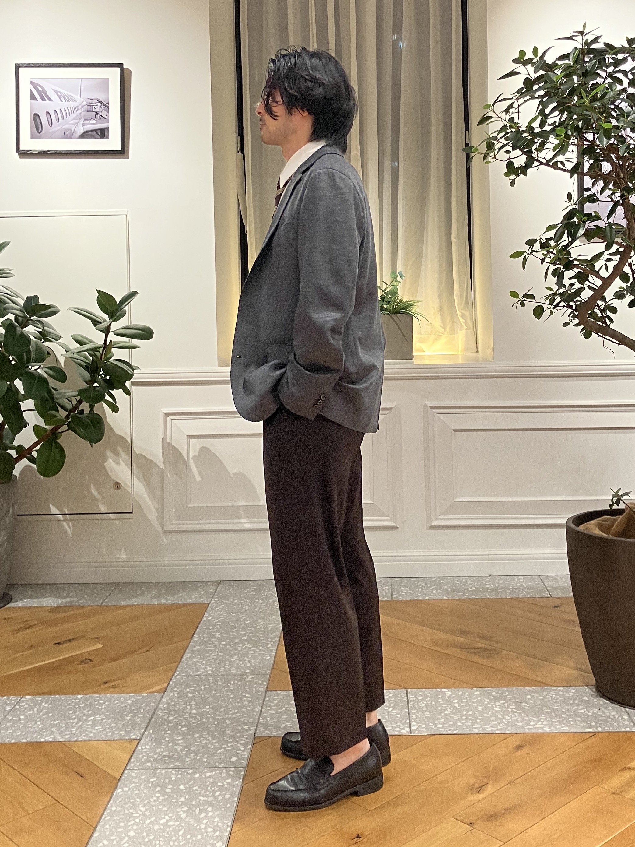 junyaさんの「DRESSTERIOR｜【ストレッチ素材】ウールブレンド コンフォータブルジャケット」を使ったコーディネート