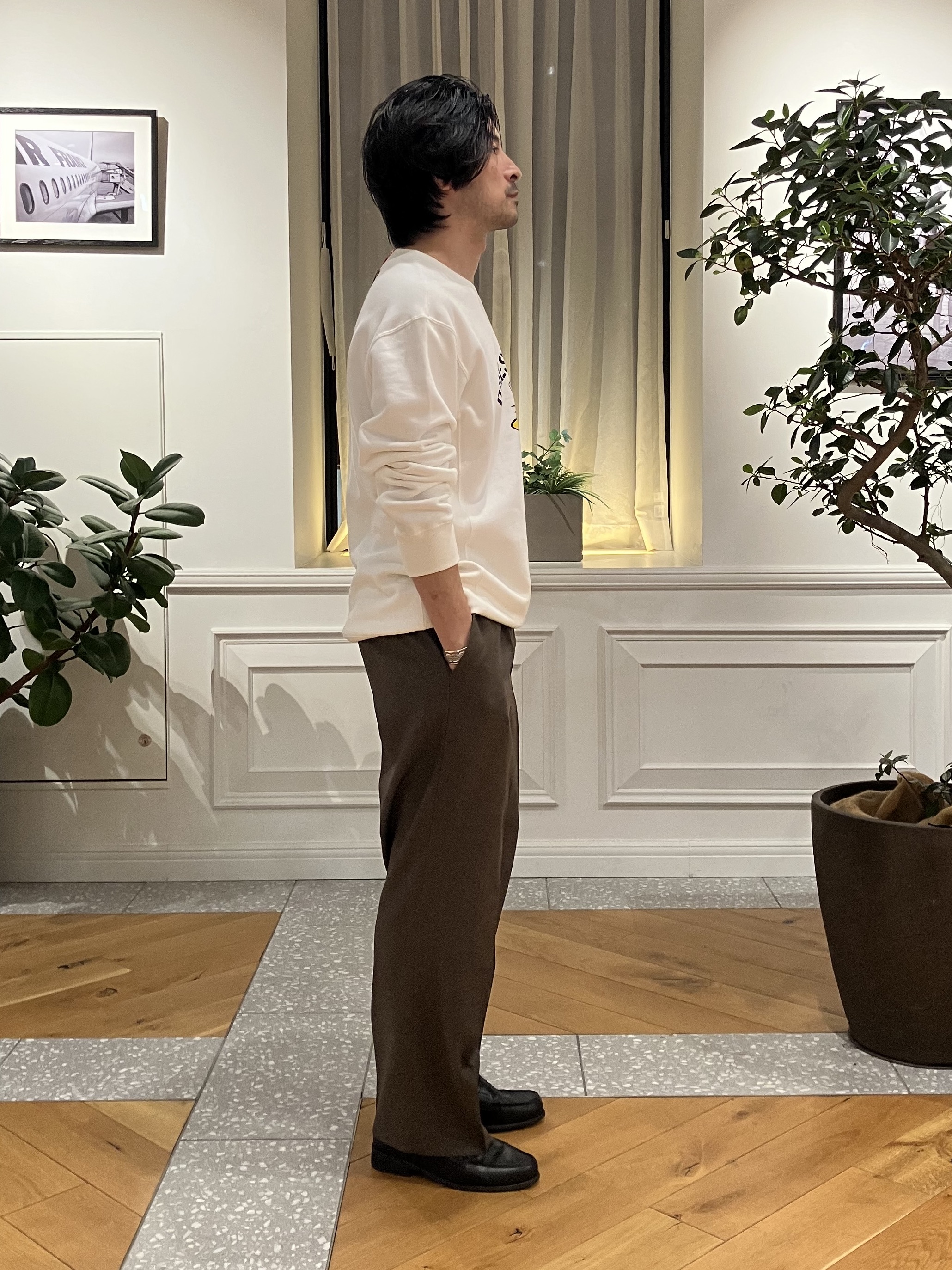 junyaさんの「DRESSTERIOR｜ミサイルキャット 裏起毛スウェットクルーネックTシャツ」を使ったコーディネート