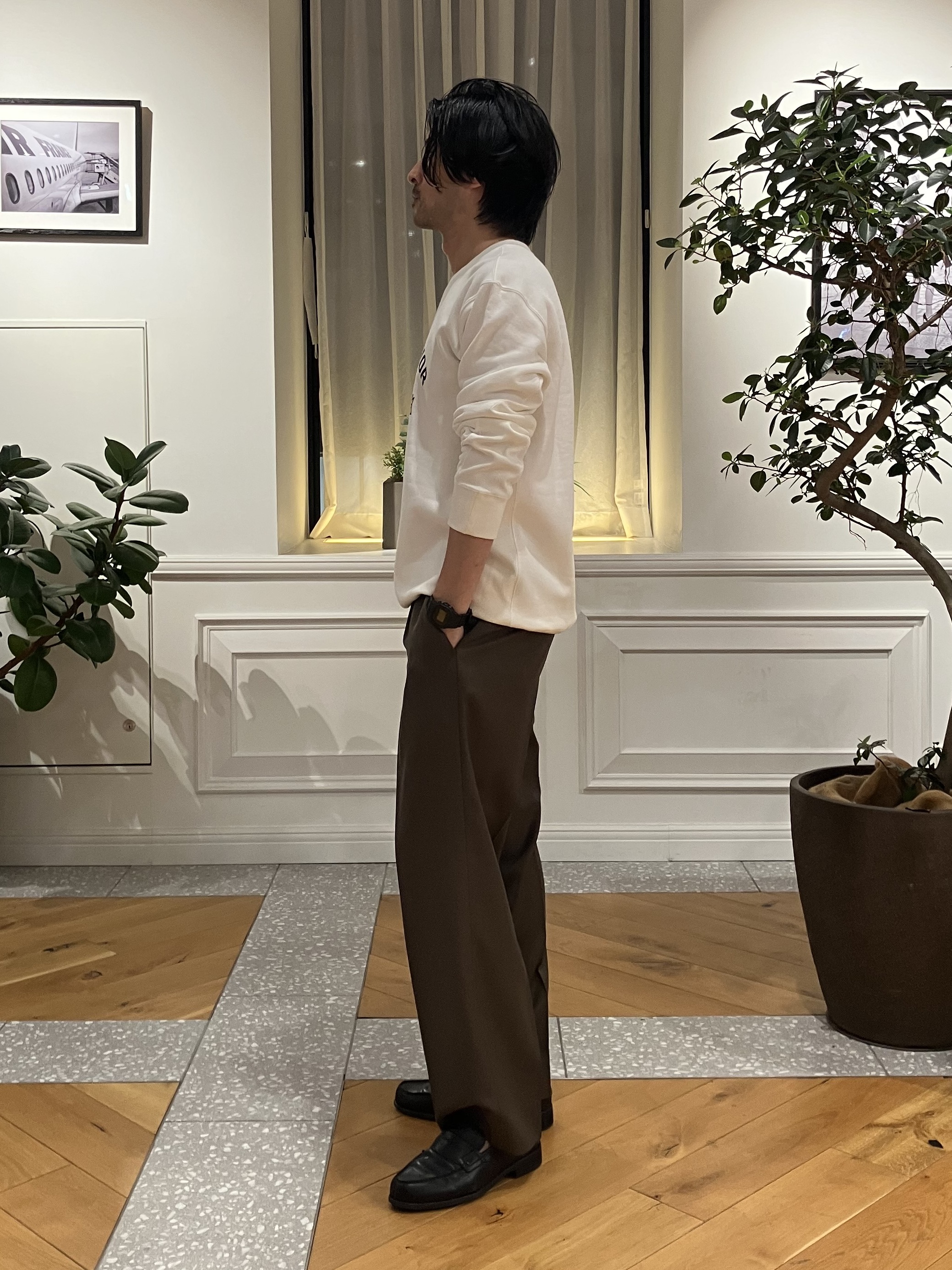 junyaさんの「DRESSTERIOR｜ミサイルキャット 裏起毛スウェットクルーネックTシャツ」を使ったコーディネート