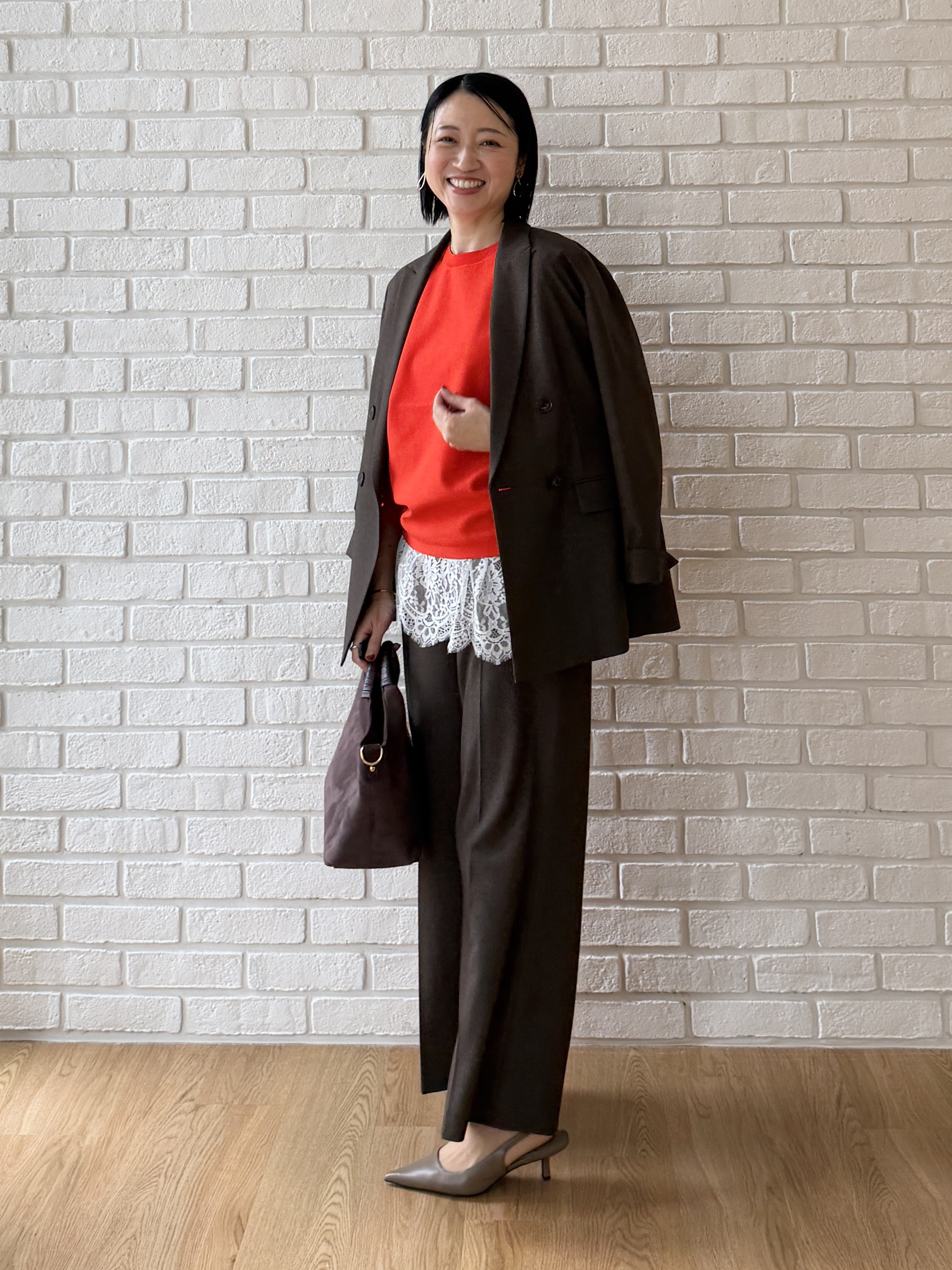 shihoさんの「INDIVI｜【洗濯機OK／ストレッチ◎】秋はじめのダブルジャケット」を使ったコーディネート