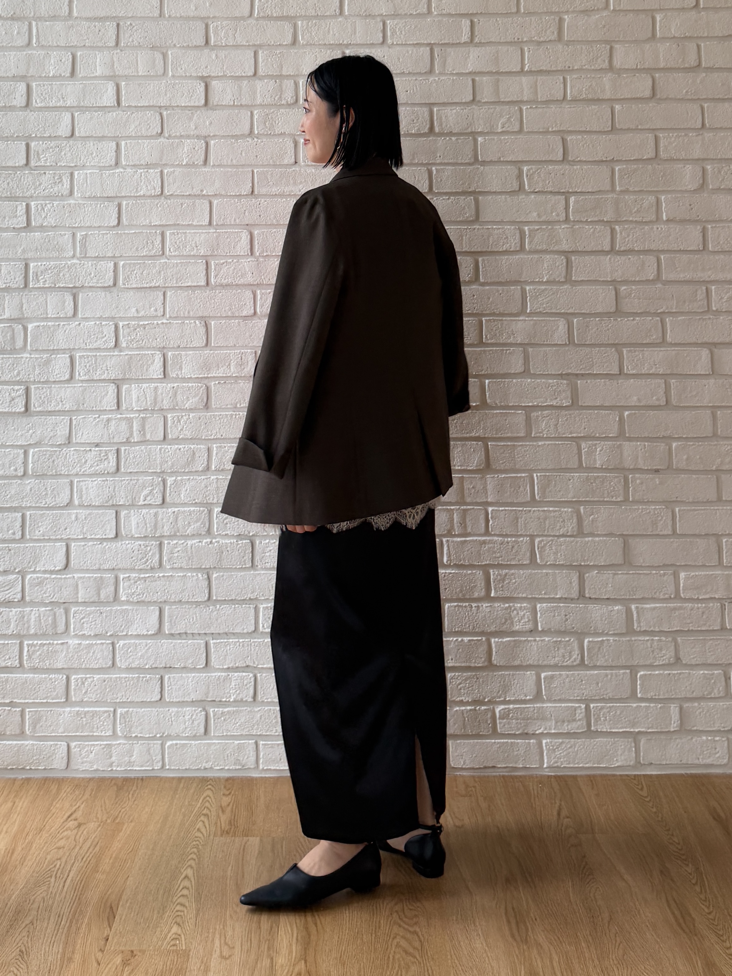 shihoさんの「INDIVI｜【洗濯機OK／ストレッチ◎】秋はじめのダブルジャケット」を使ったコーディネート