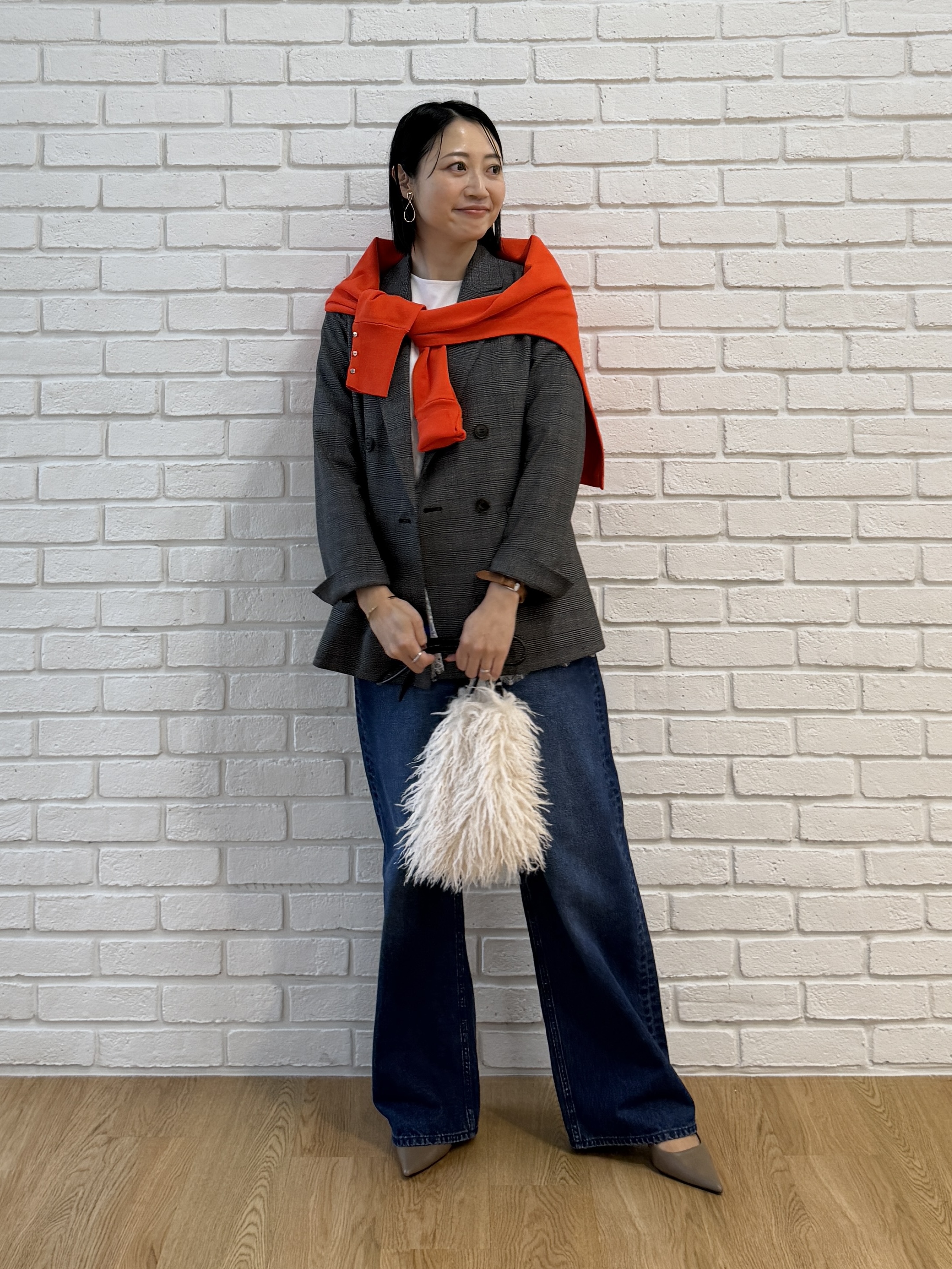 shihoさんの「INDIVI｜【洗濯機OK／ストレッチ◎】秋はじめのダブルジャケット」を使ったコーディネート