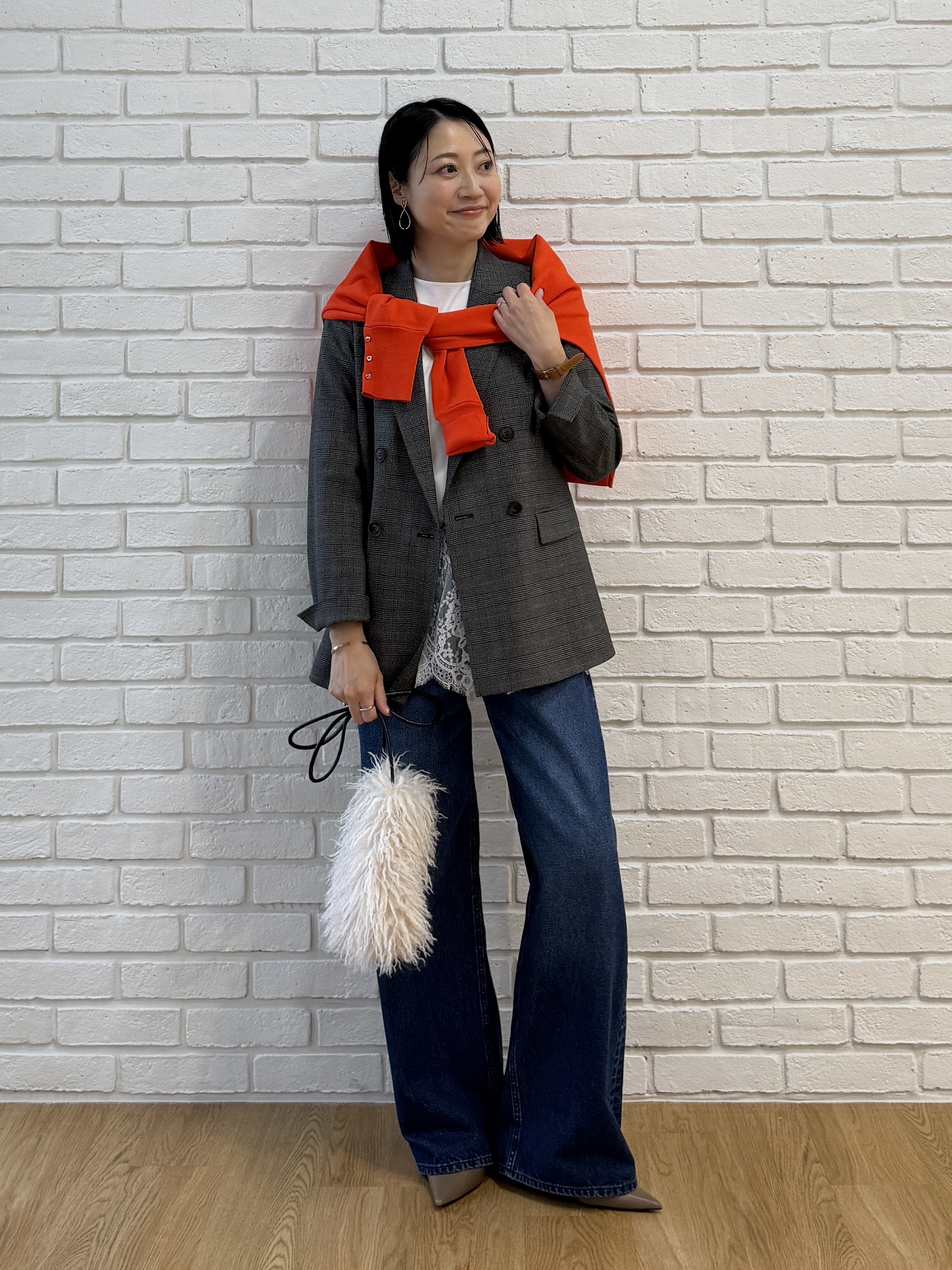 shihoさんの「INDIVI｜【洗濯機OK／ストレッチ◎】秋はじめのダブルジャケット」を使ったコーディネート