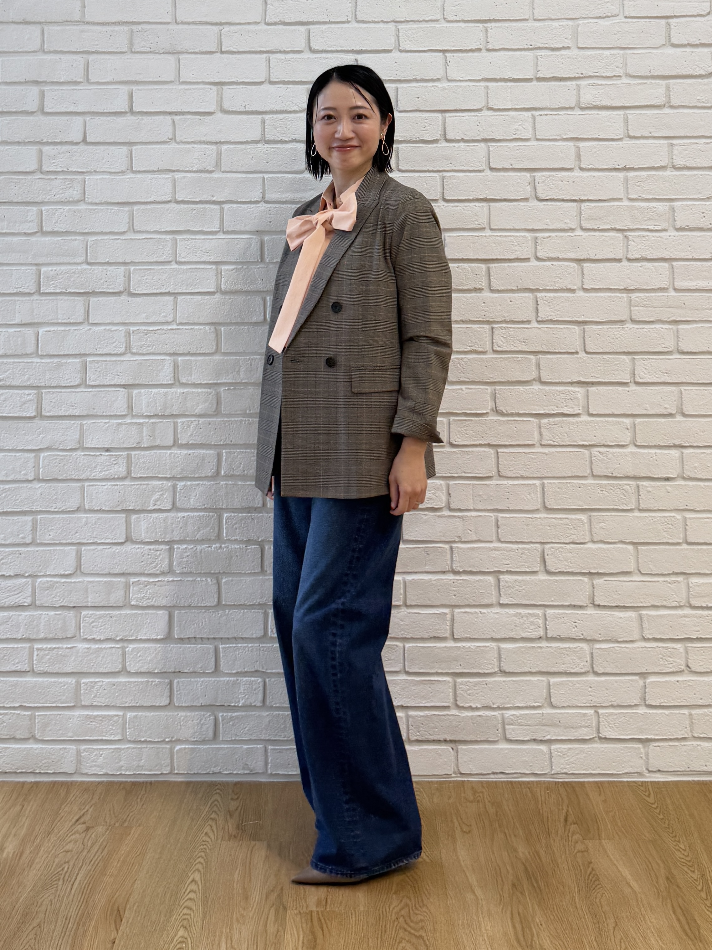 shihoさんの「INDIVI｜【洗濯機OK／ストレッチ◎】秋はじめのダブルジャケット」を使ったコーディネート