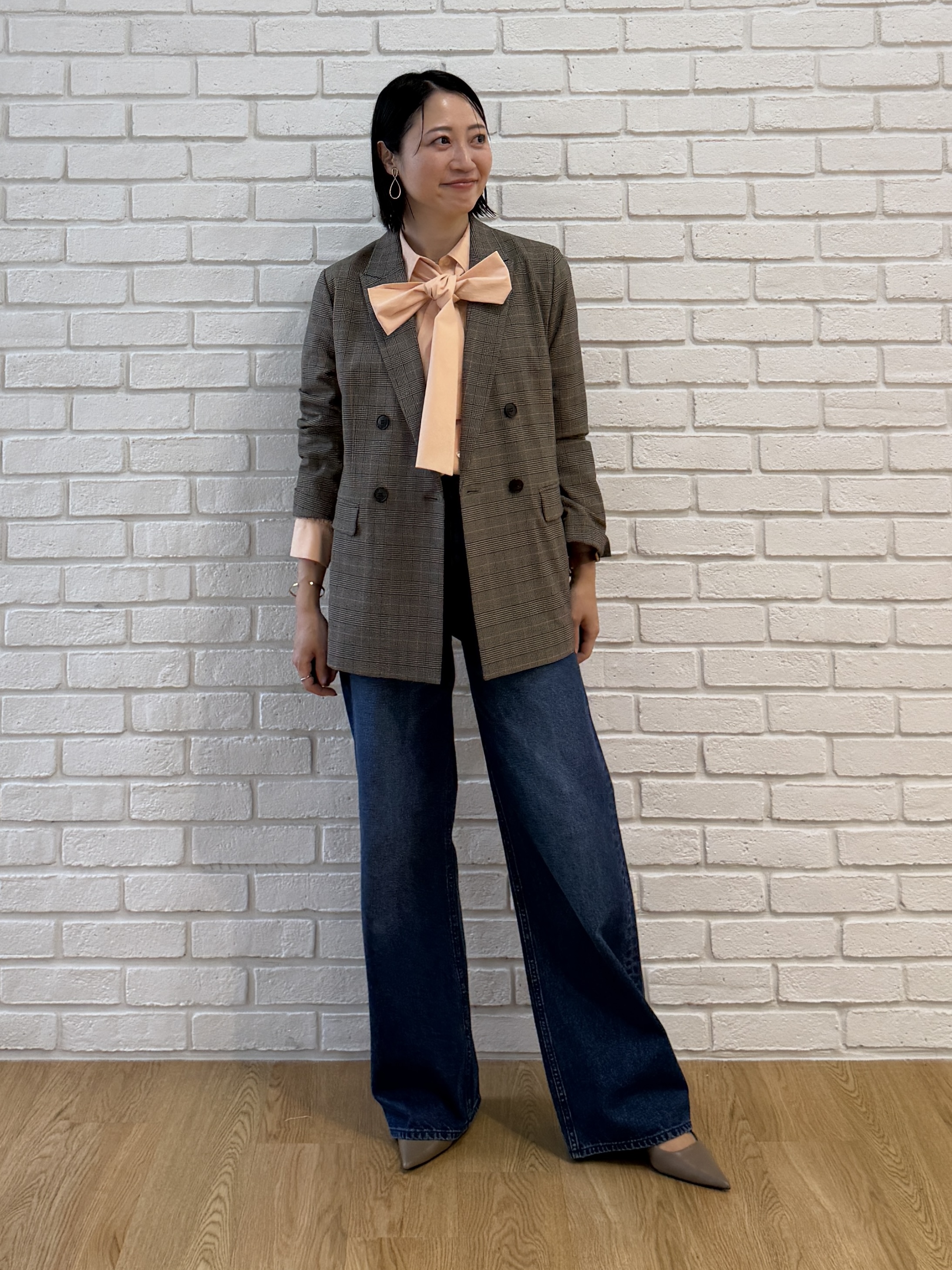 shihoさんの「INDIVI｜【洗濯機OK／ストレッチ◎】秋はじめのダブルジャケット」を使ったコーディネート