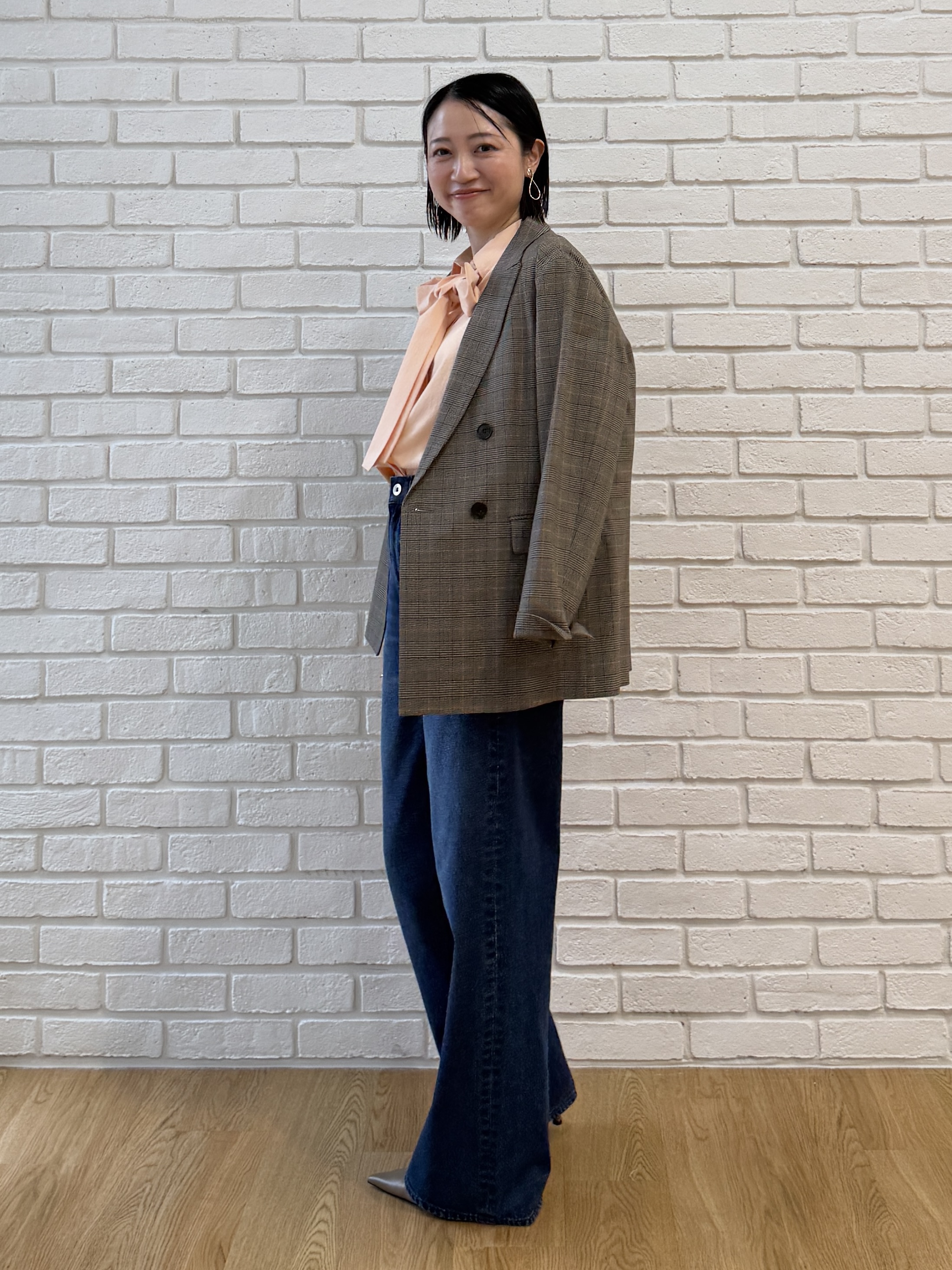 shihoさんの「INDIVI｜【洗濯機OK／ストレッチ◎】秋はじめのダブルジャケット」を使ったコーディネート